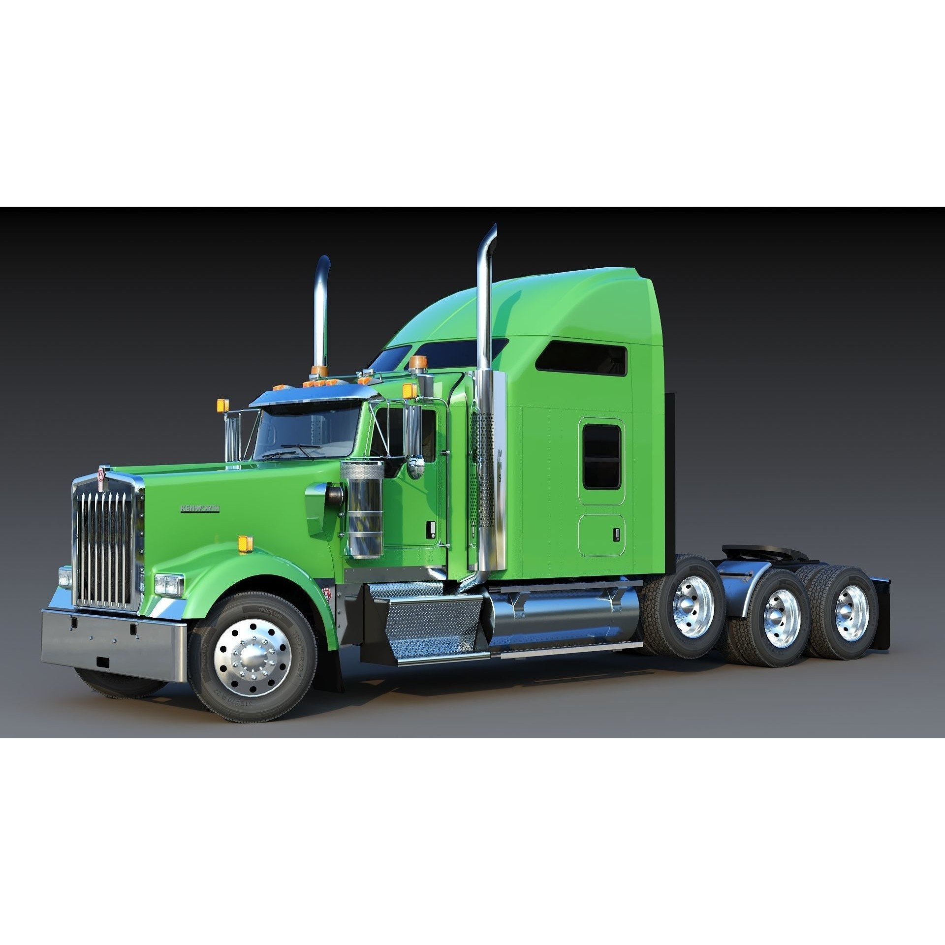 Kenworth W900 Sleeper - Low-Poly Game-Ready 3D Model - View 63