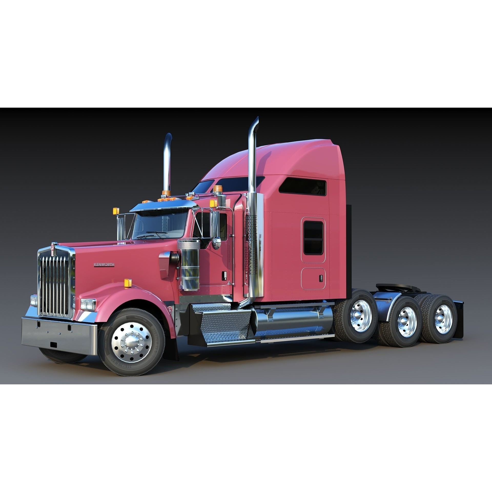 Kenworth W900 Sleeper - Low-Poly Game-Ready 3D Model - View 64