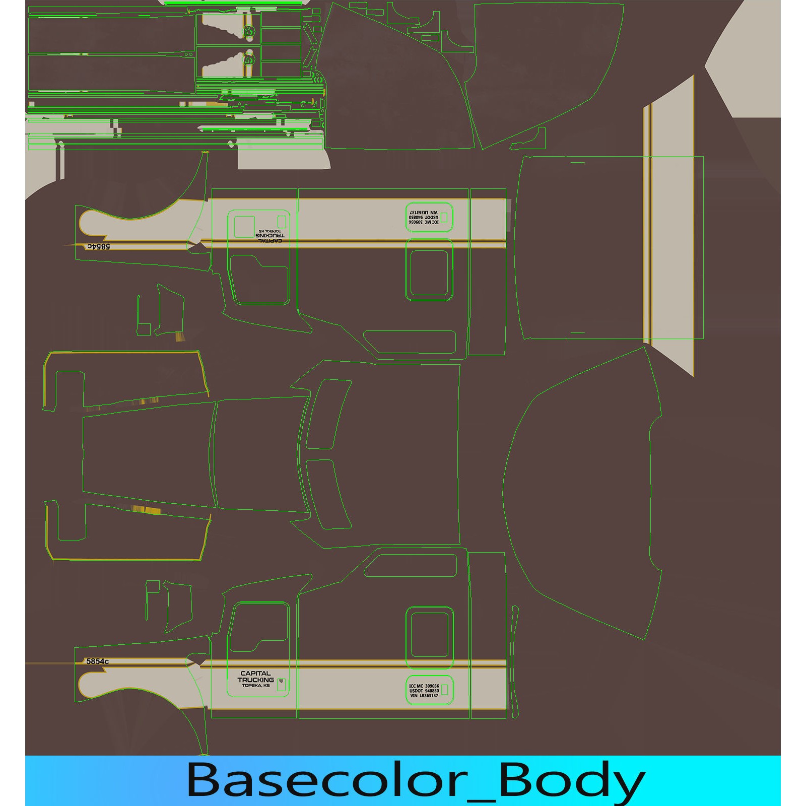 Kenworth W900 Sleeper - Low-Poly Game-Ready 3D Model - View 71