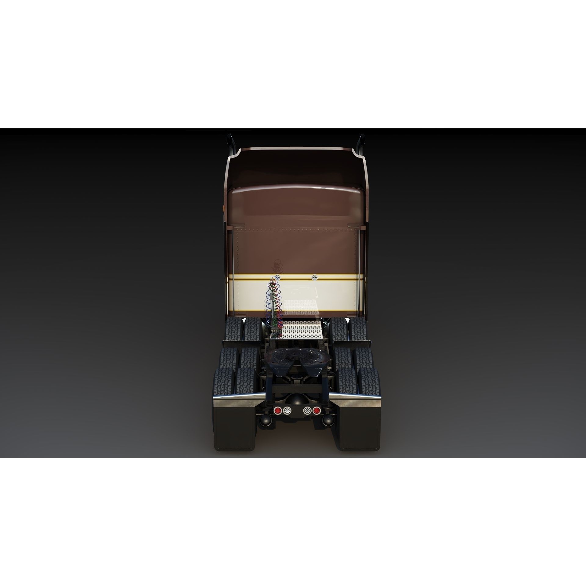 Kenworth W900 Sleeper - Low-Poly Game-Ready 3D Model - View 9
