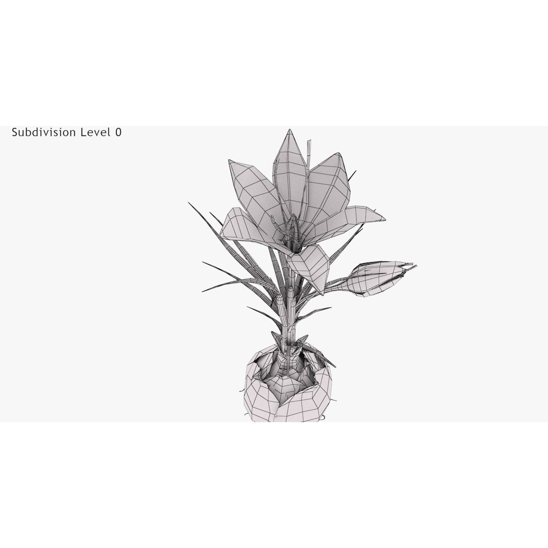 Plant Part 3D Model – Low Poly Flower Asset with PBR Textures - View 15