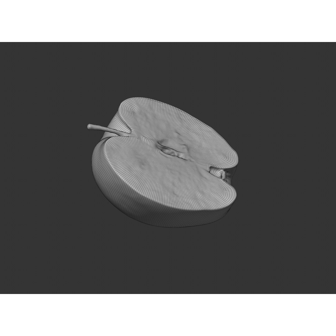 Half Cut Red Apple 3D Model – Realistic PBR Asset, FBX, OBJ, C4D - View 10