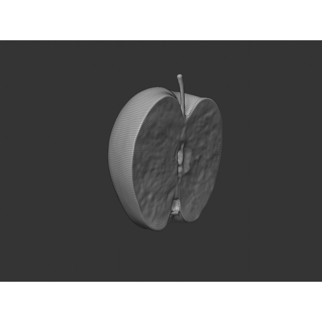 Half Cut Red Apple 3D Model – Realistic PBR Asset, FBX, OBJ, C4D - View 11