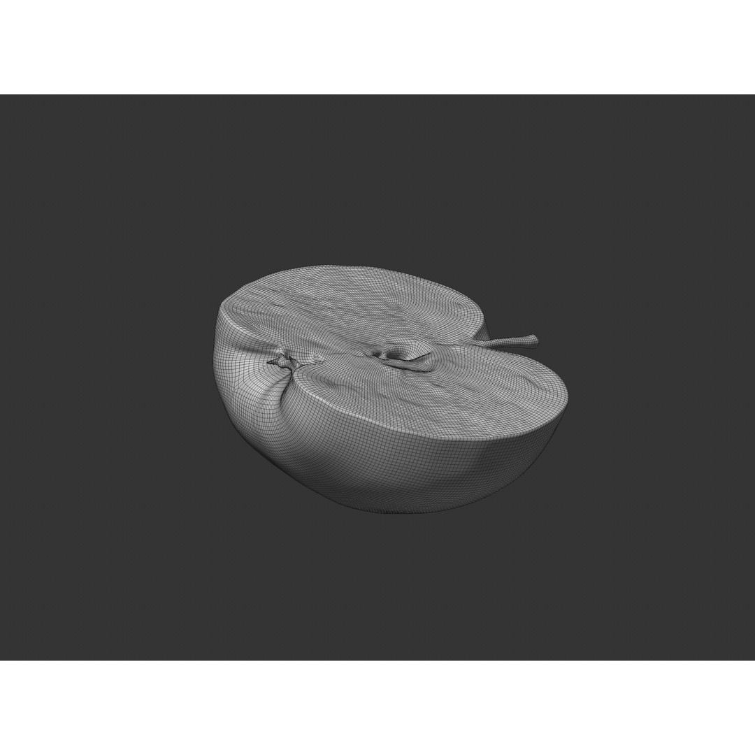 Half Cut Red Apple 3D Model – Realistic PBR Asset, FBX, OBJ, C4D - View 7