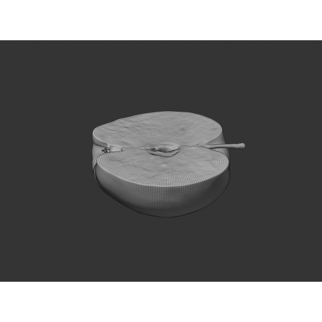 Half Cut Red Apple 3D Model – Realistic PBR Asset, FBX, OBJ, C4D - View 8