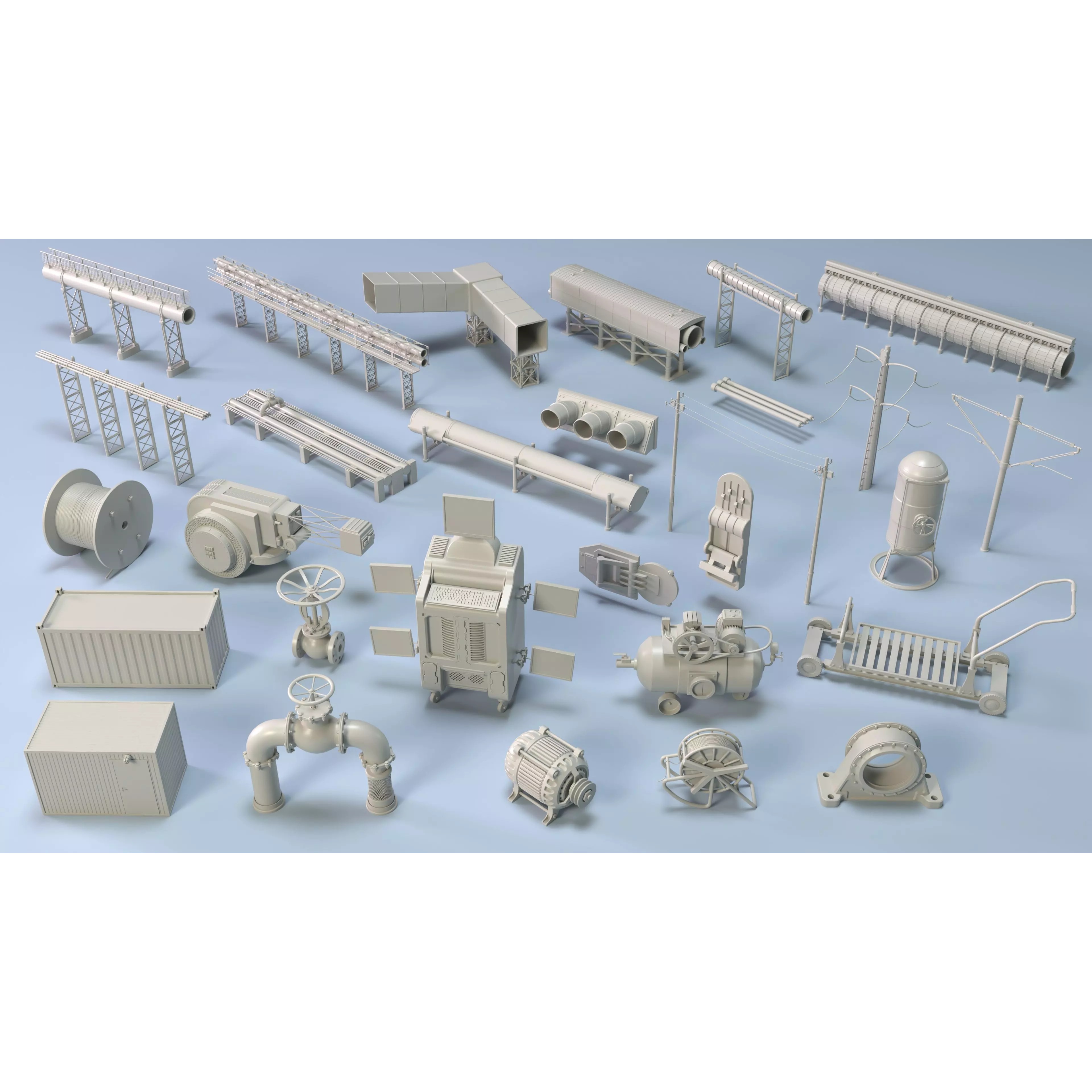 Industrial Units Collection 4 - Low-Poly Game-Ready 3D Model - View 2
