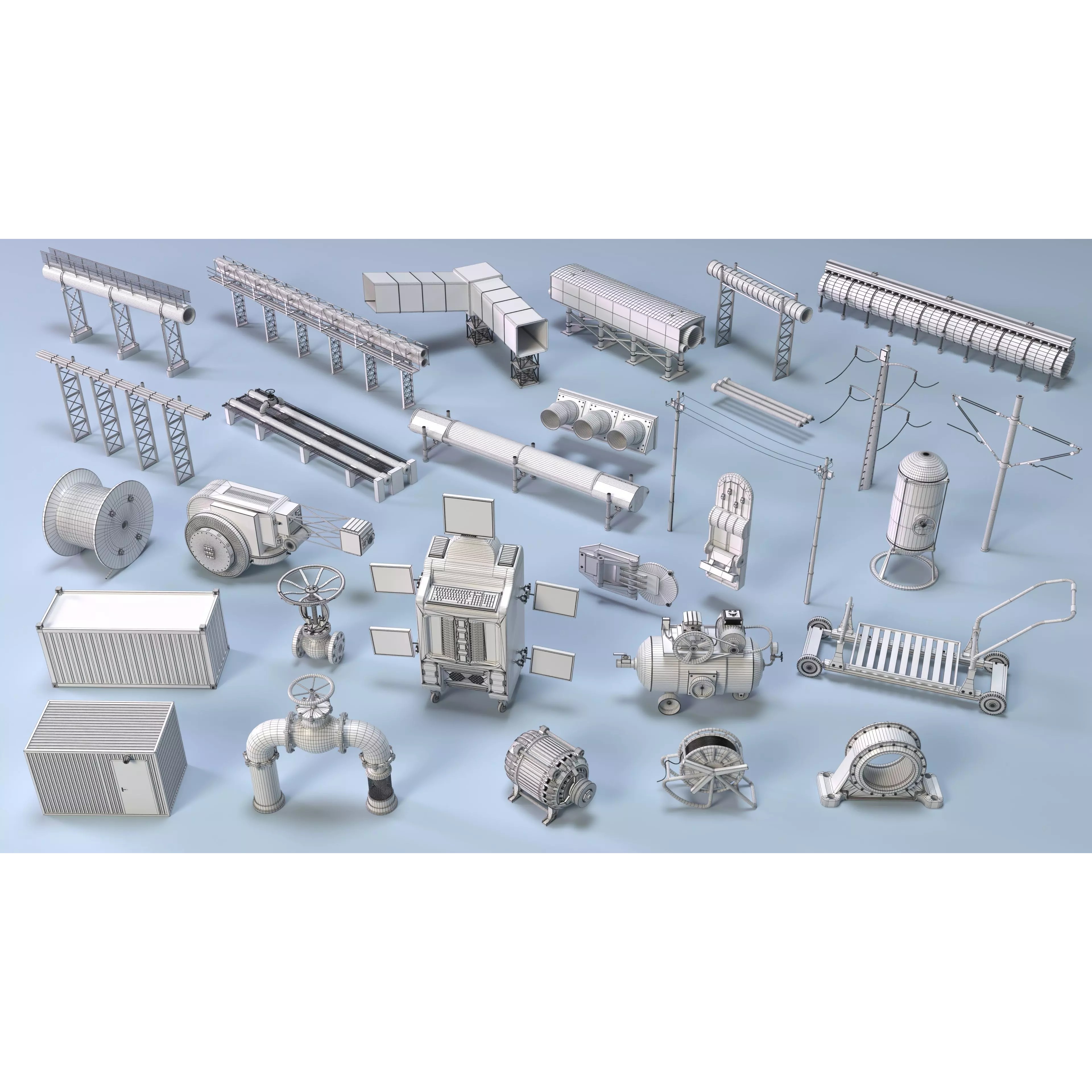 Industrial Units Collection 4 - Low-Poly Game-Ready 3D Model - View 4