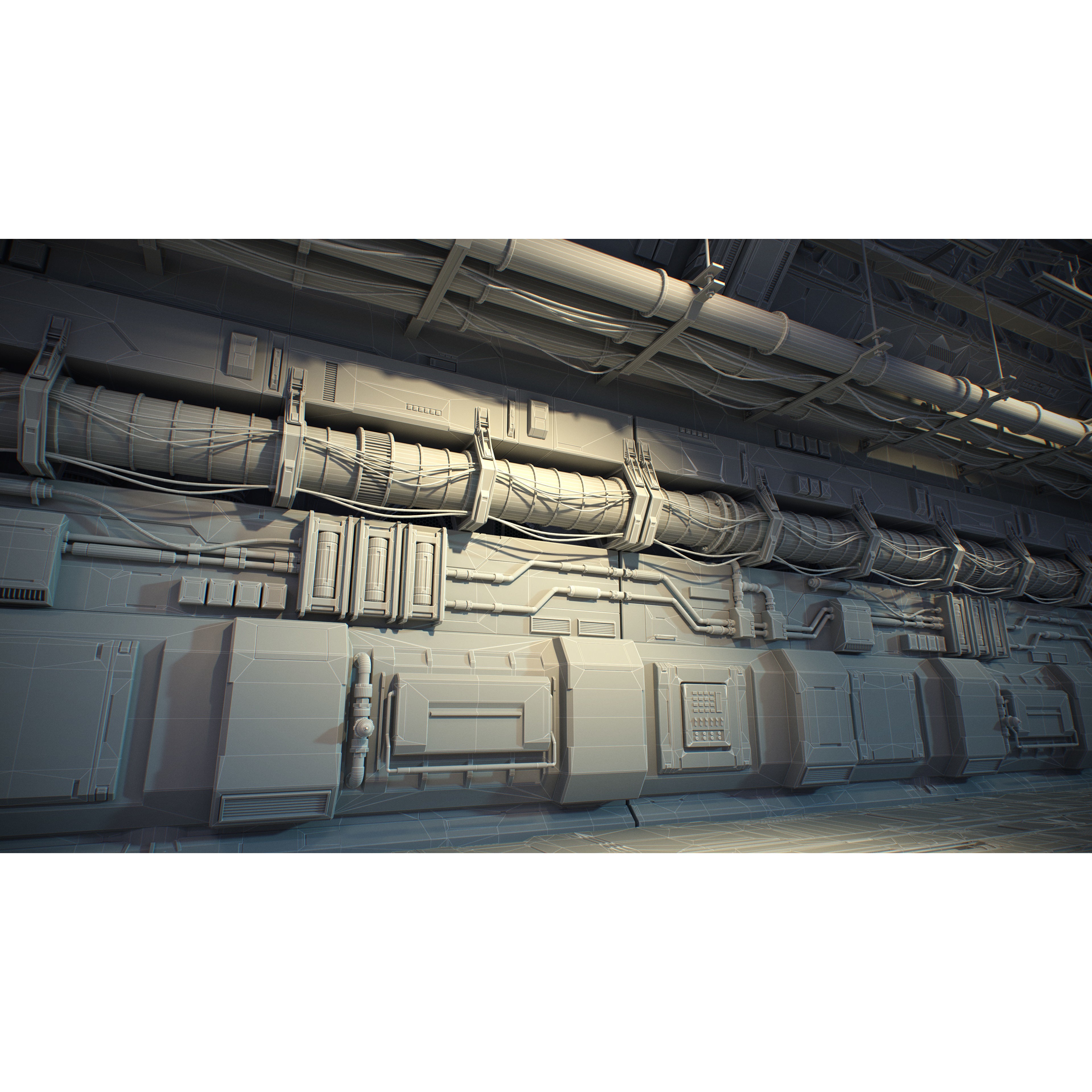 Sci-Fi Architecture Panels Kit Vol 03 - Low-Poly Game-Ready 3D Model - View 14