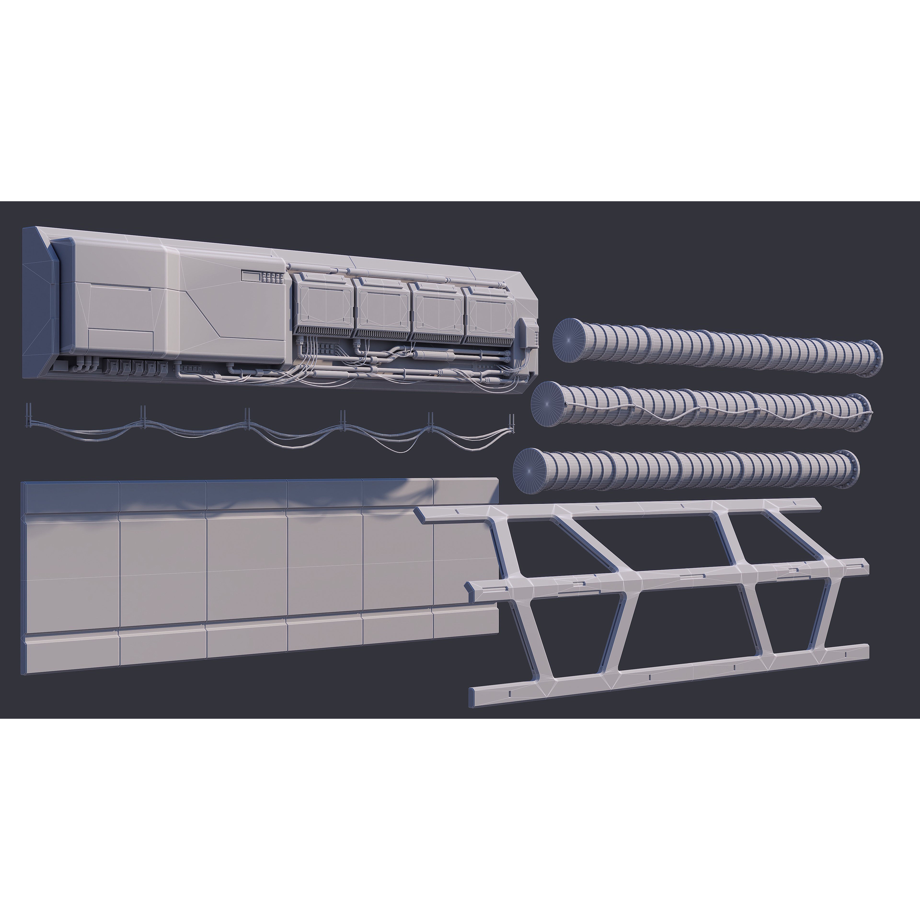 Sci-Fi Architecture Panels Kit Vol 03 - Low-Poly Game-Ready 3D Model - View 21