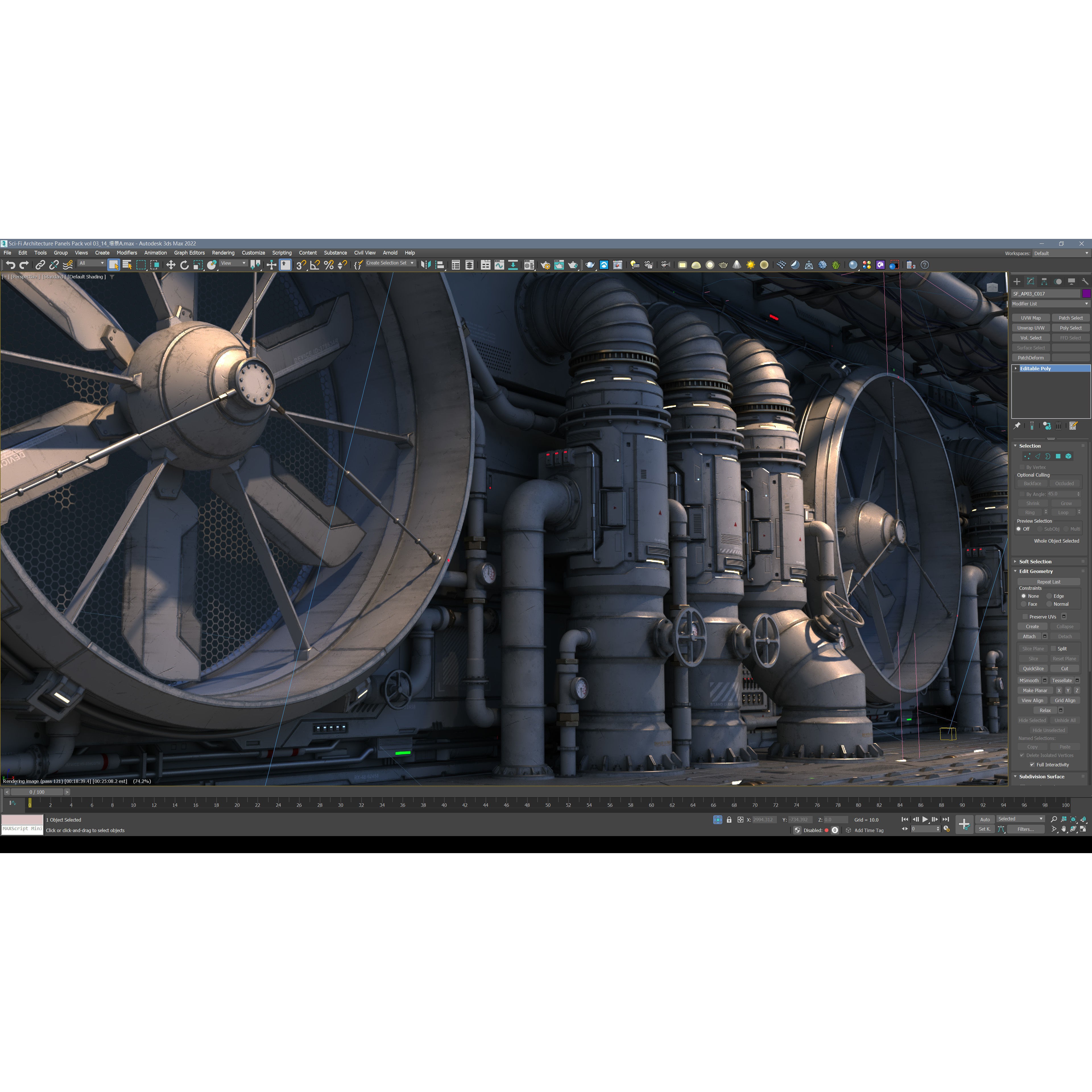 Sci-Fi Architecture Panels Kit Vol 03 - Low-Poly Game-Ready 3D Model - View 24
