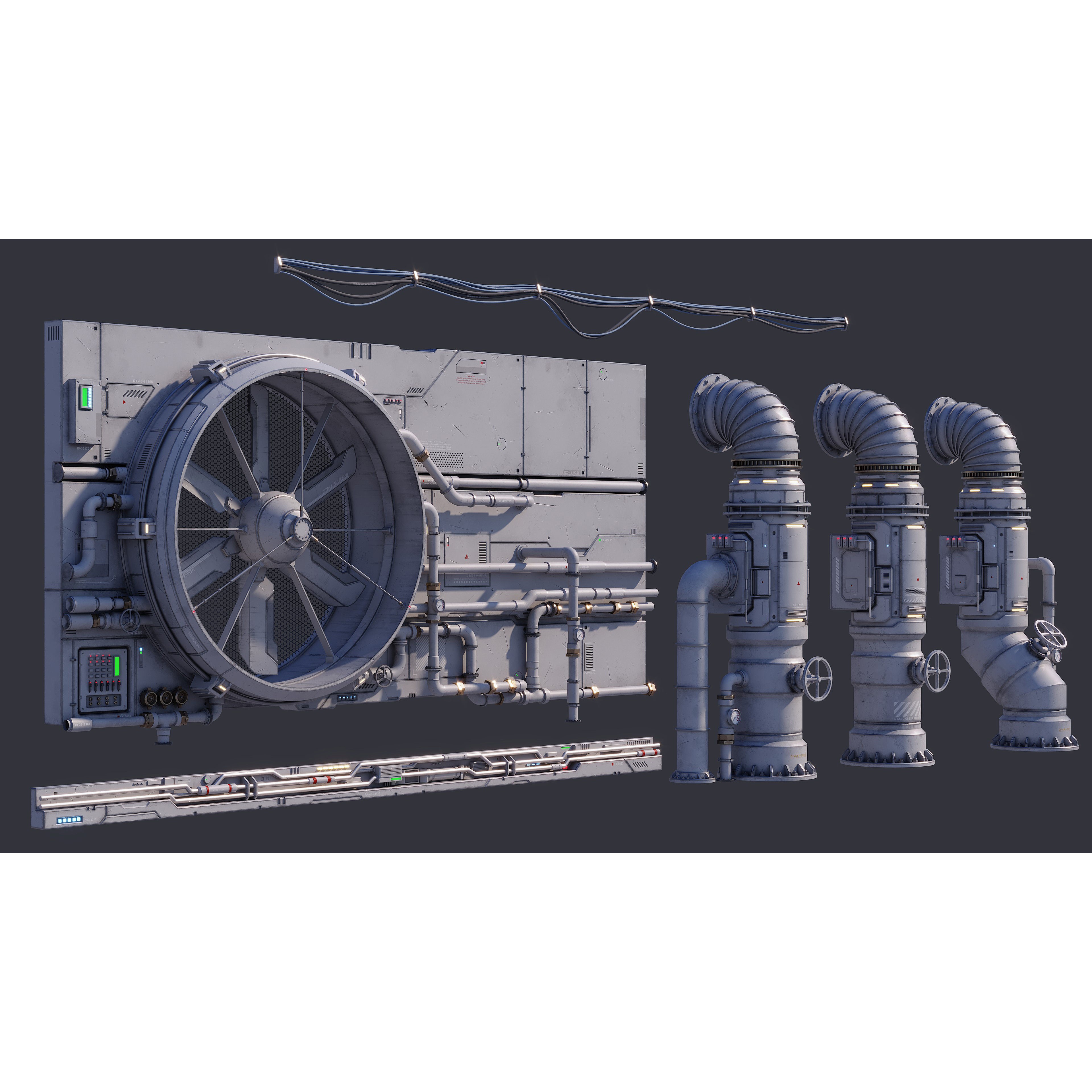 Sci-Fi Architecture Panels Kit Vol 03 - Low-Poly Game-Ready 3D Model - View 27