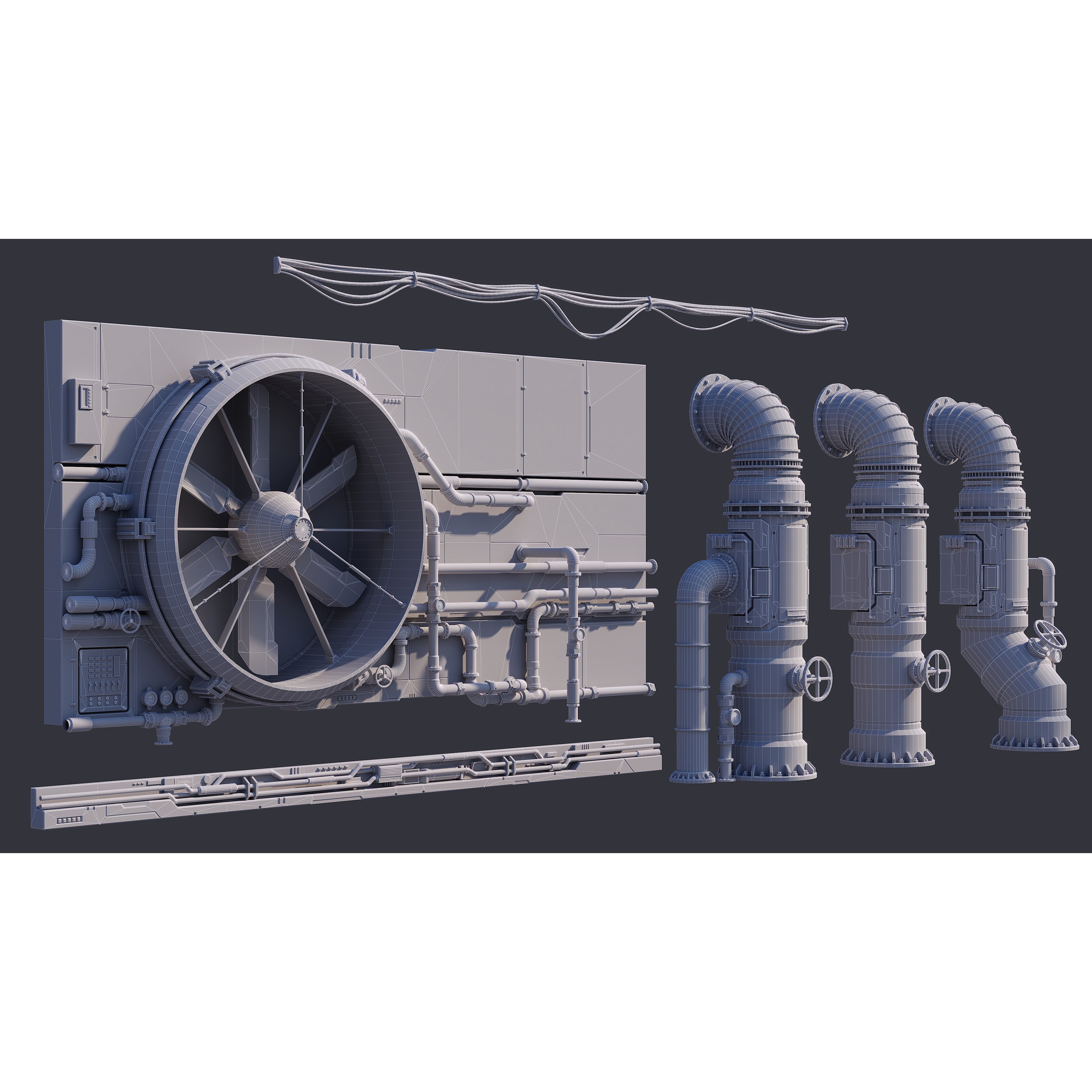 Sci-Fi Architecture Panels Kit Vol 03 - Low-Poly Game-Ready 3D Model - View 28