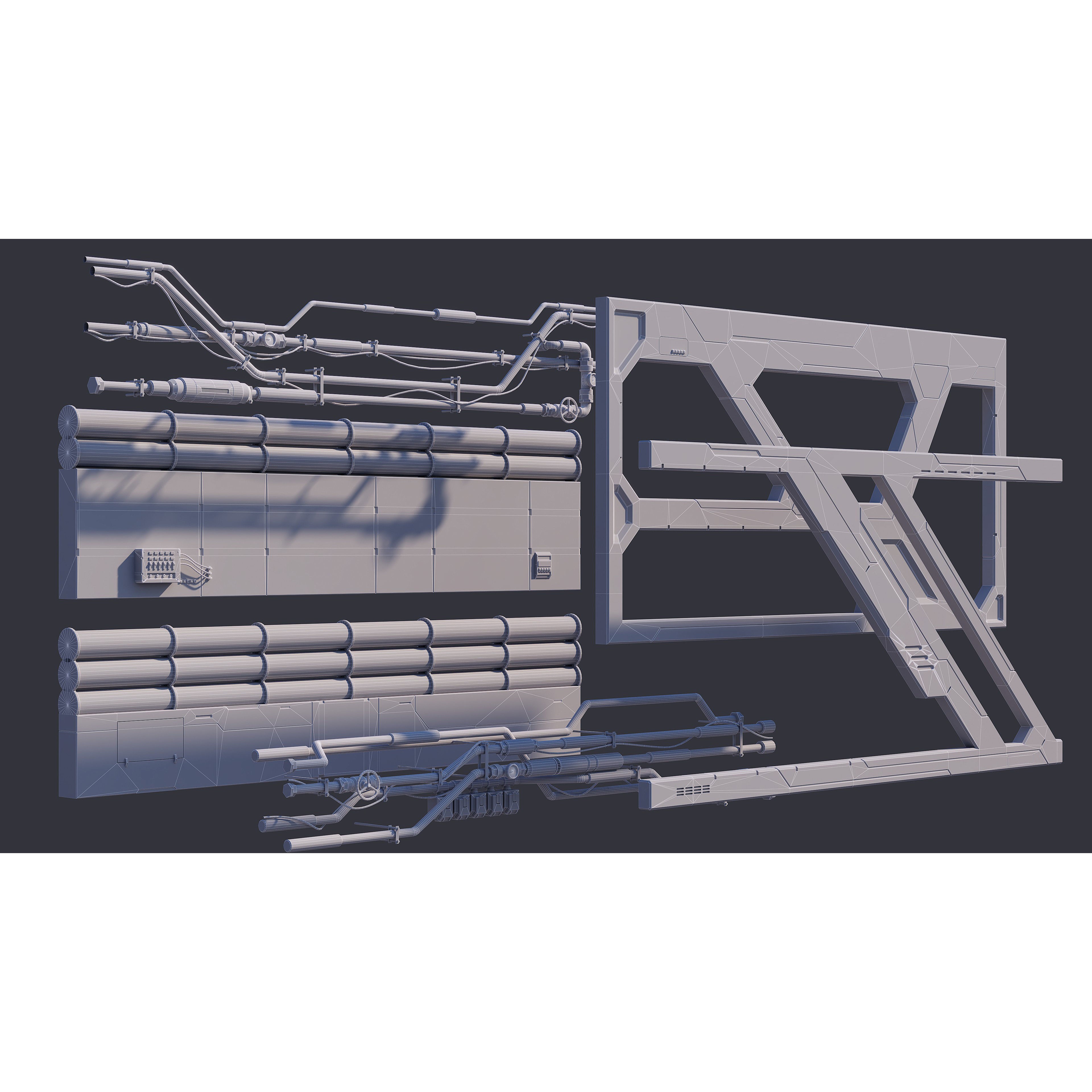 Sci-Fi Architecture Panels Kit Vol 03 - Low-Poly Game-Ready 3D Model - View 31
