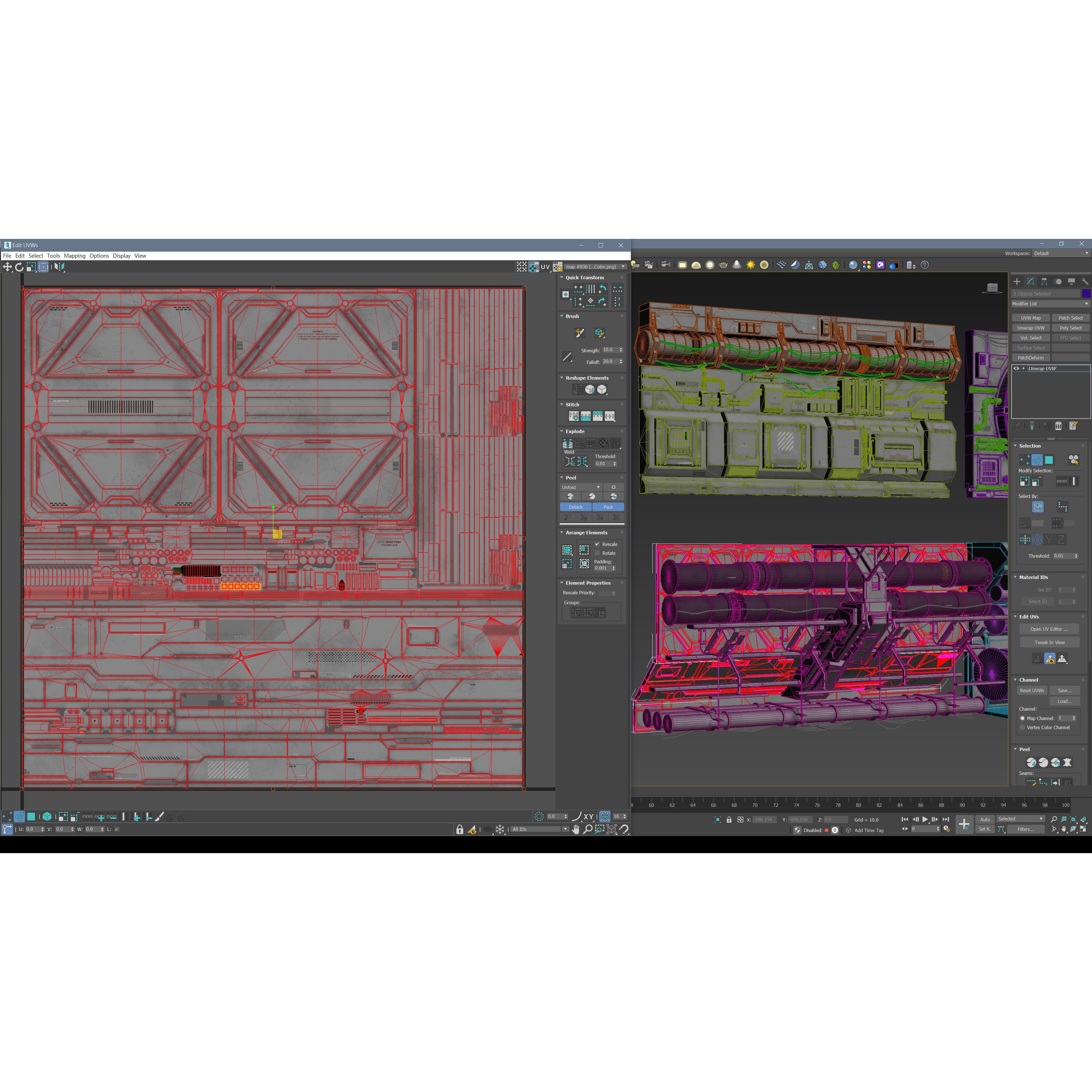 Sci-Fi Architecture Panels Kit Vol 03 - Low-Poly Game-Ready 3D Model - View 6