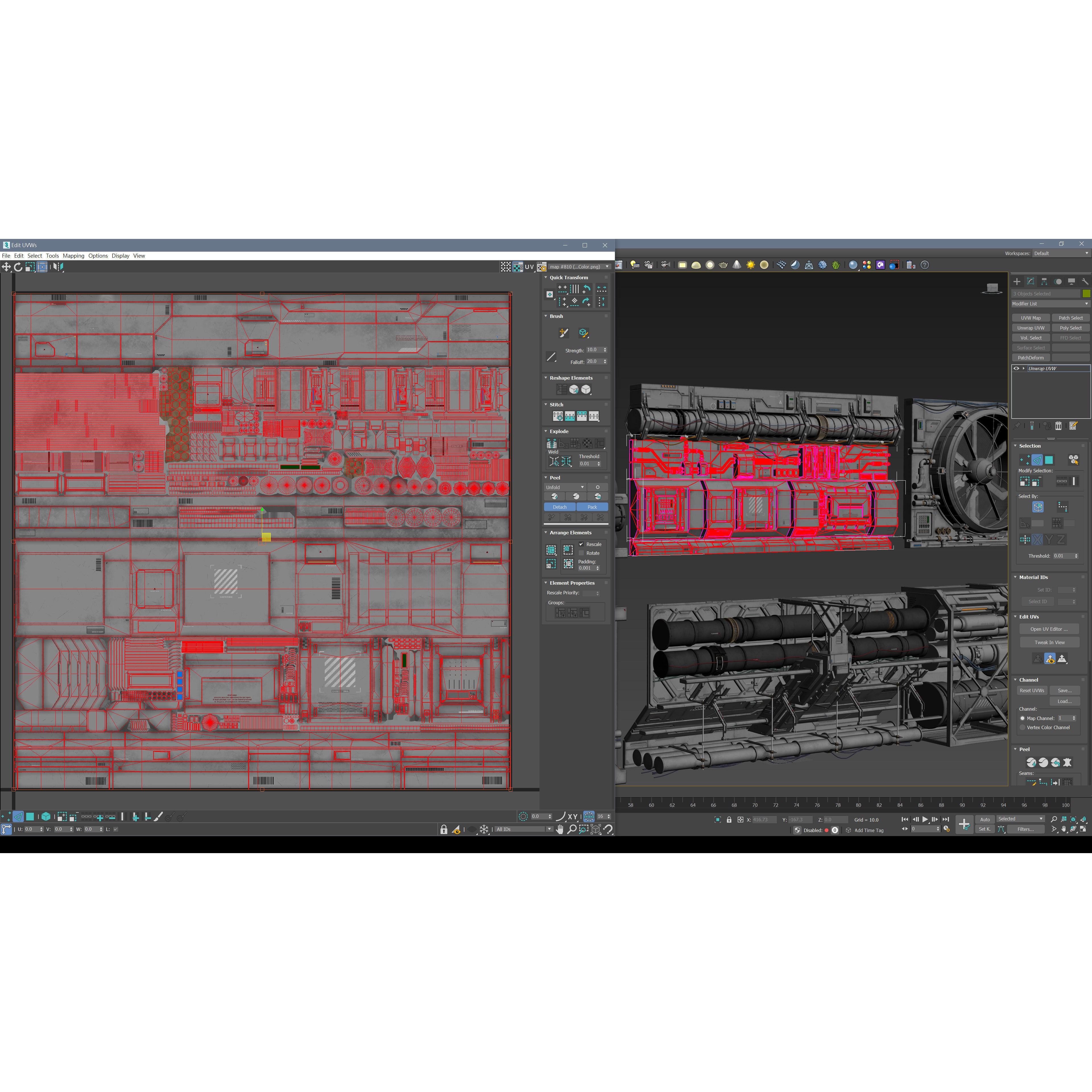 Sci-Fi Architecture Panels Kit Vol 03 - Low-Poly Game-Ready 3D Model - View 7