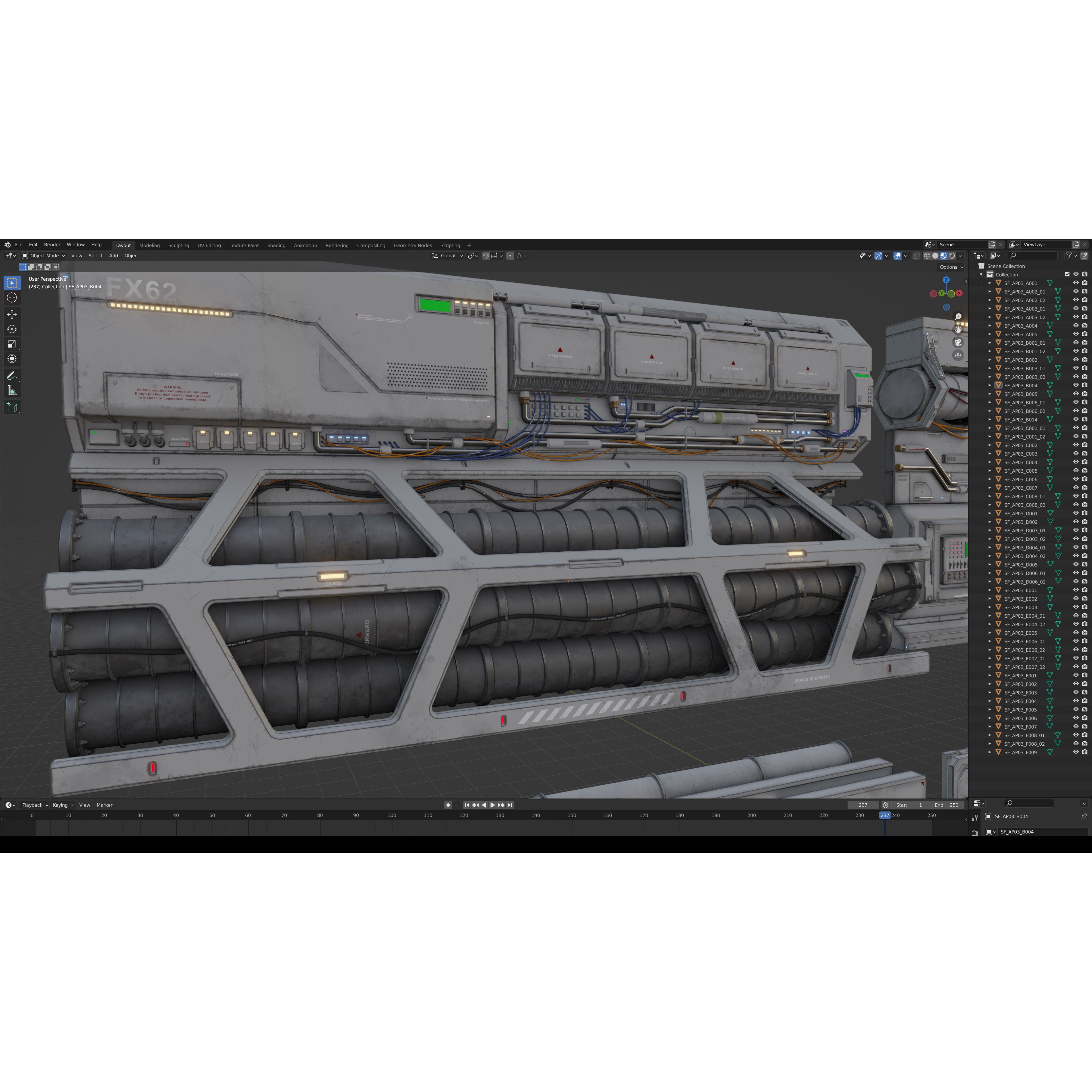 Sci-Fi Architecture Panels Kit Vol 03 - Low-Poly Game-Ready 3D Model - View 9
