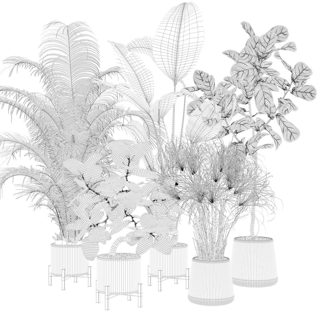 Plants 3D Model – Detailed Collection, PBR Textures, FBX, OBJ - View 10