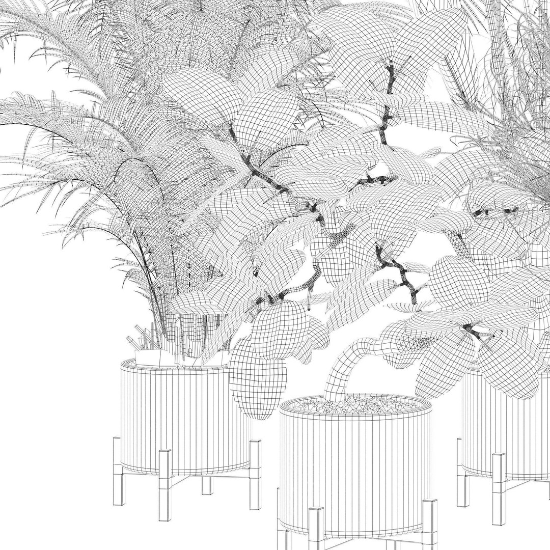 Plants 3D Model – Detailed Collection, PBR Textures, FBX, OBJ - View 12