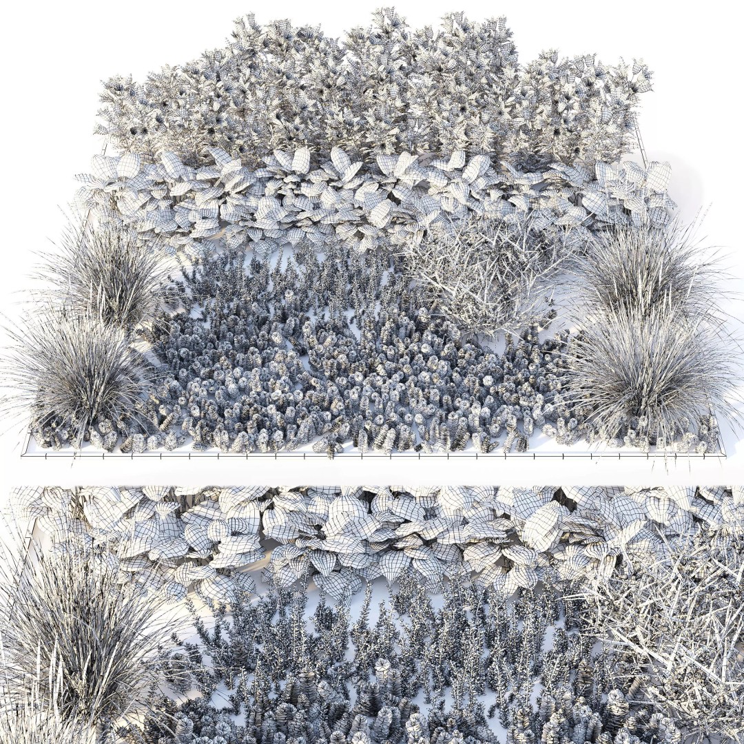 Flower Bed 3D Model – Realistic Garden Asset with PBR Textures - View 6