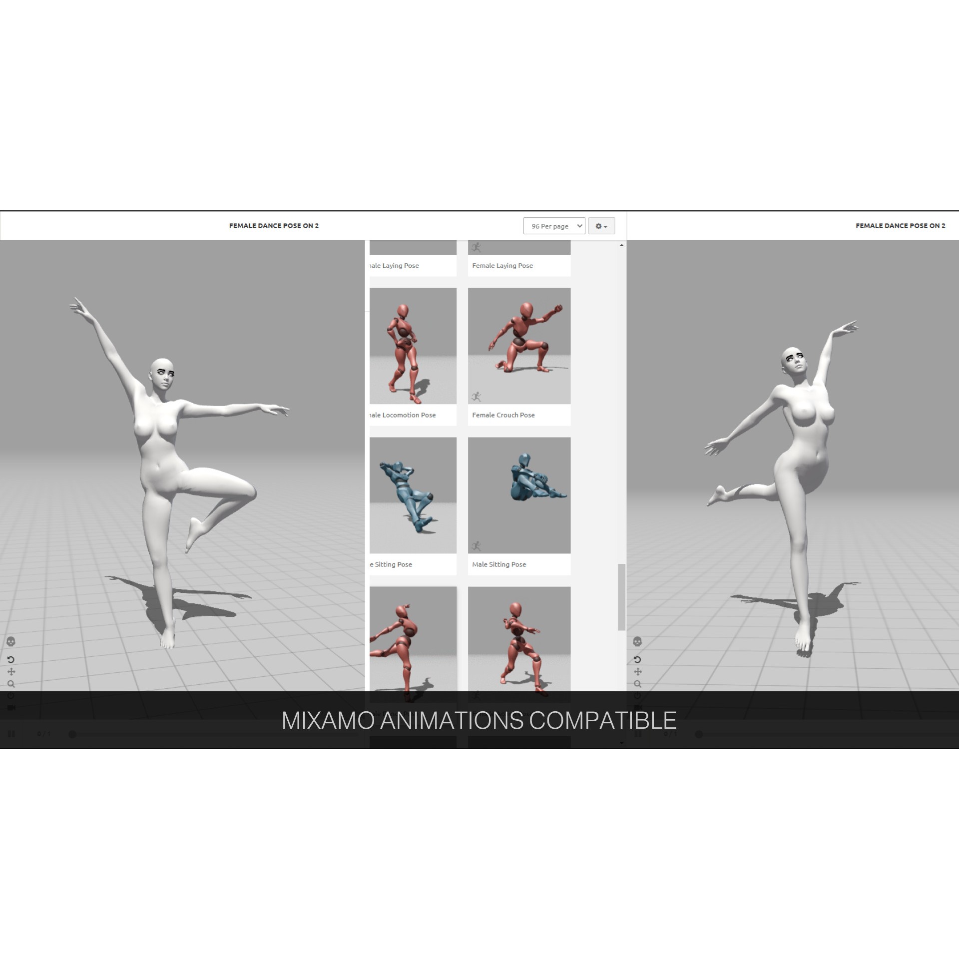 Fantasy Lady - Low-Poly Game-Ready 3D Model - View 16