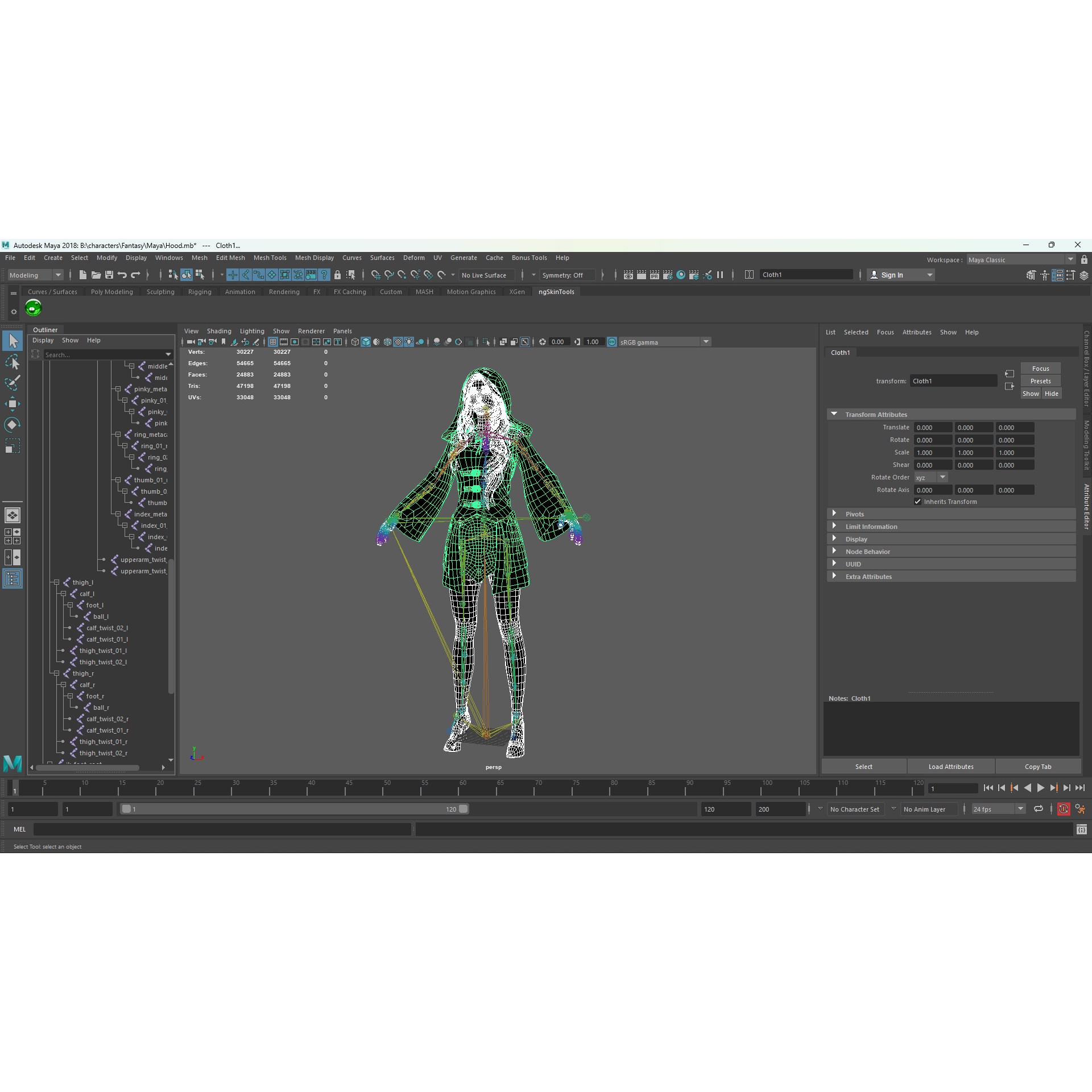 Fantasy Lady - Low-Poly Game-Ready 3D Model - View 17