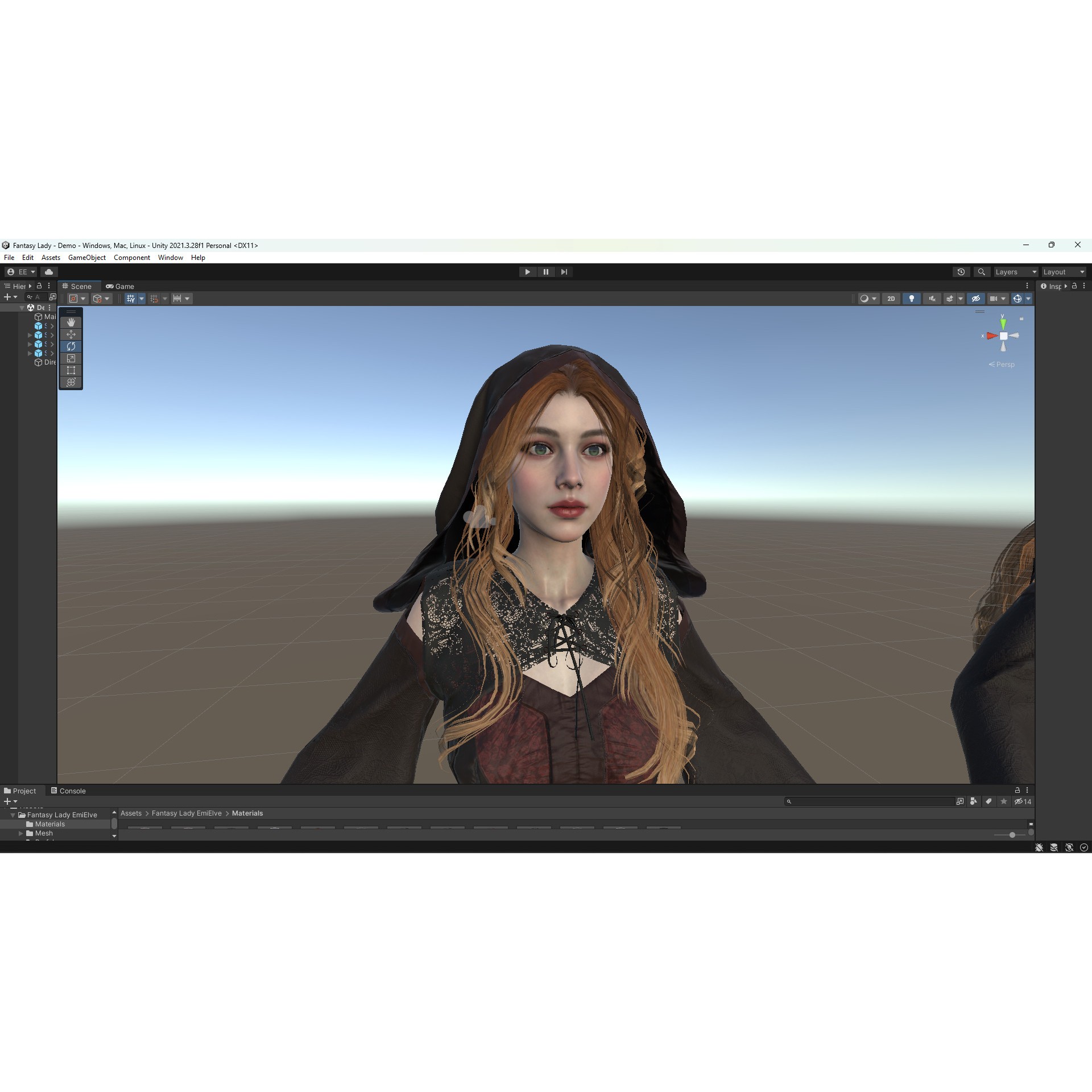 Fantasy Lady - Low-Poly Game-Ready 3D Model - View 19