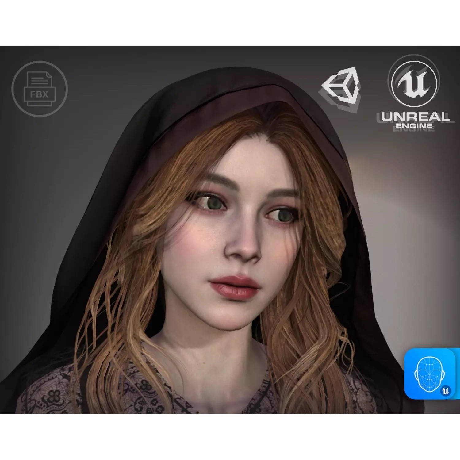 Fantasy Lady - Low-Poly Game-Ready 3D Model - View 2