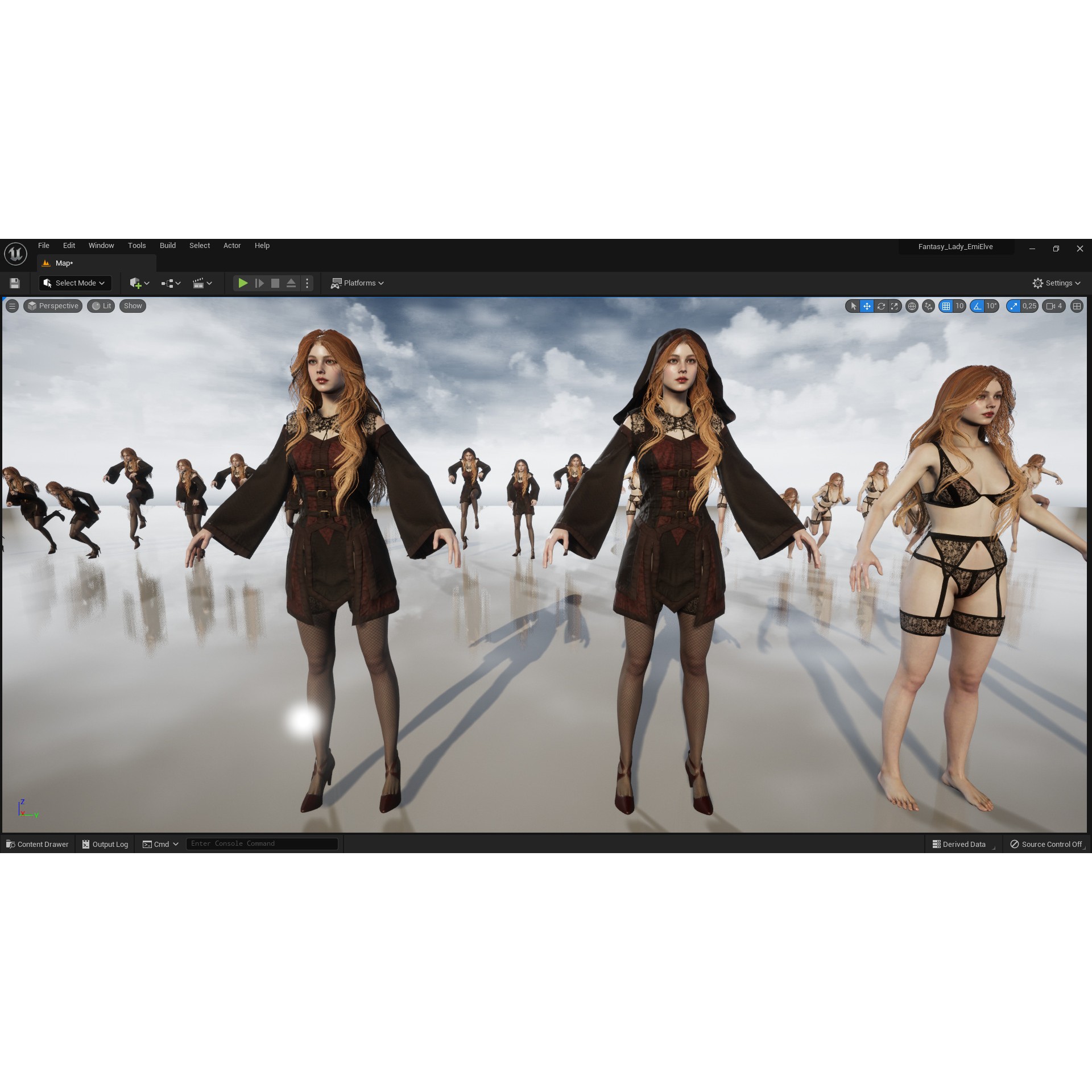 Fantasy Lady - Low-Poly Game-Ready 3D Model - View 21