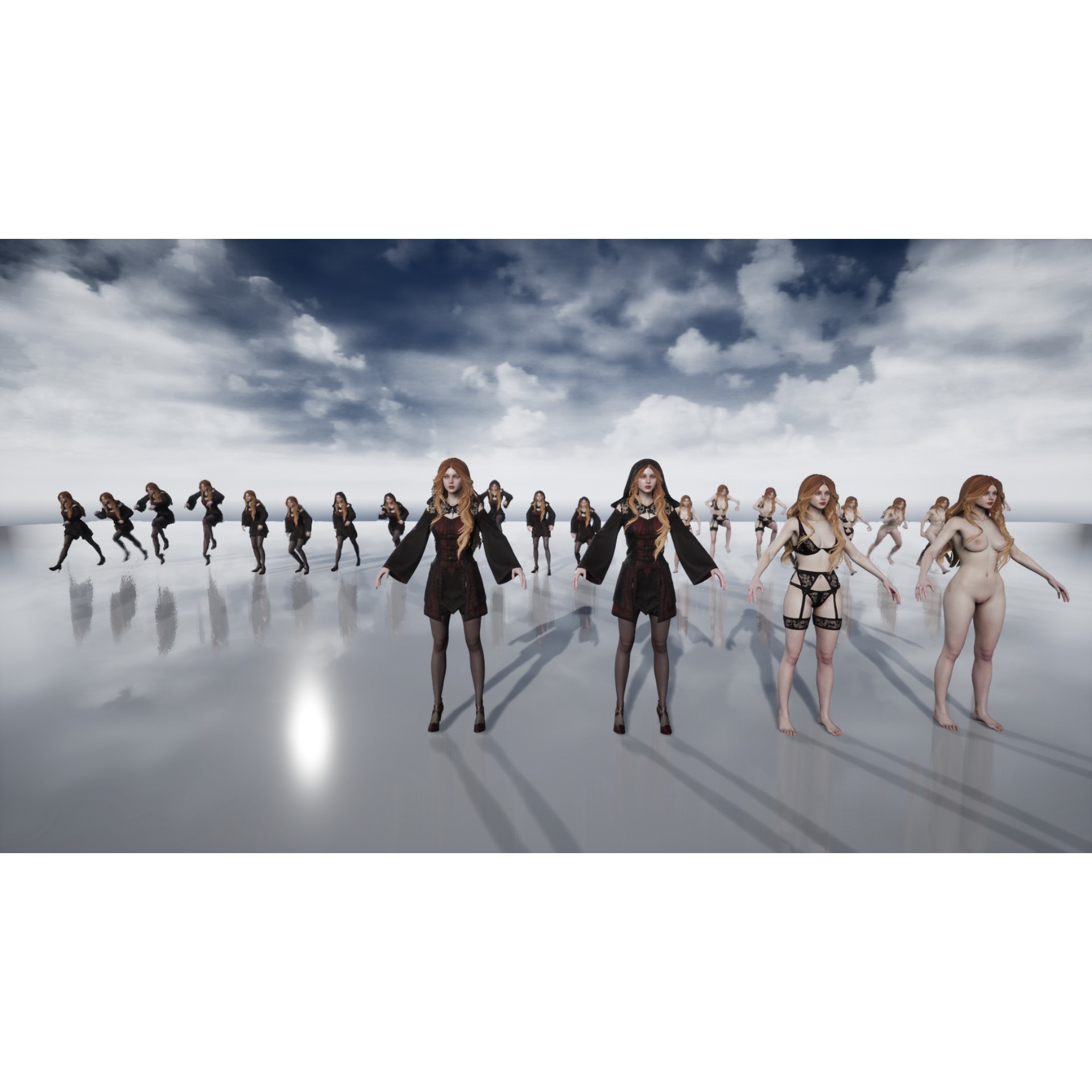 Fantasy Lady - Low-Poly Game-Ready 3D Model - View 27