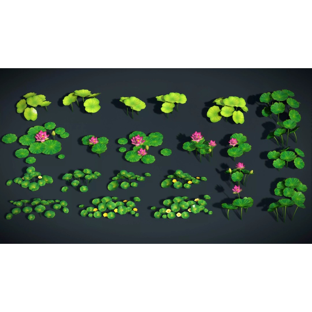 Stylized Plants 3D Model – Low Poly Foliage Collection, FBX - View 6