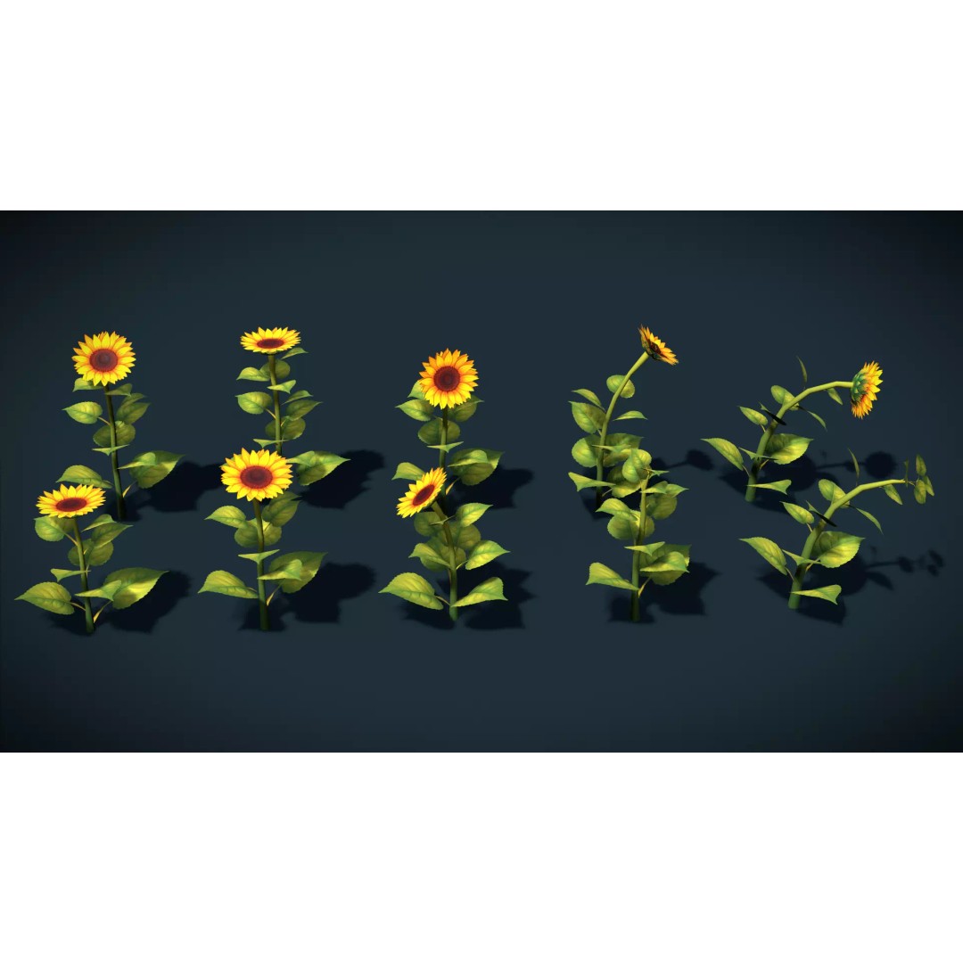 Stylized Plants 3D Model – Low Poly Foliage Collection, FBX - View 8