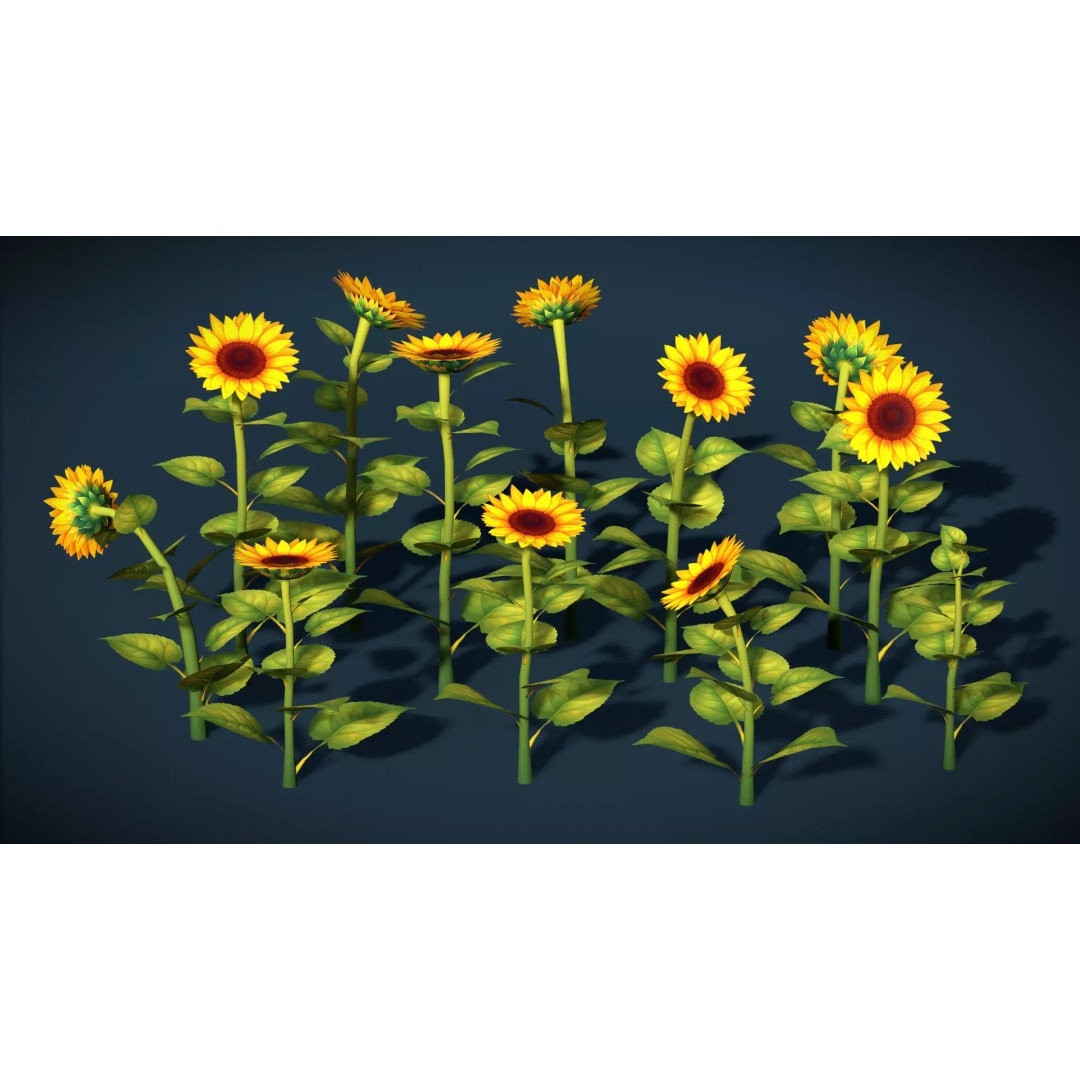 Stylized Plants 3D Model – Low Poly Foliage Collection, FBX - View 9