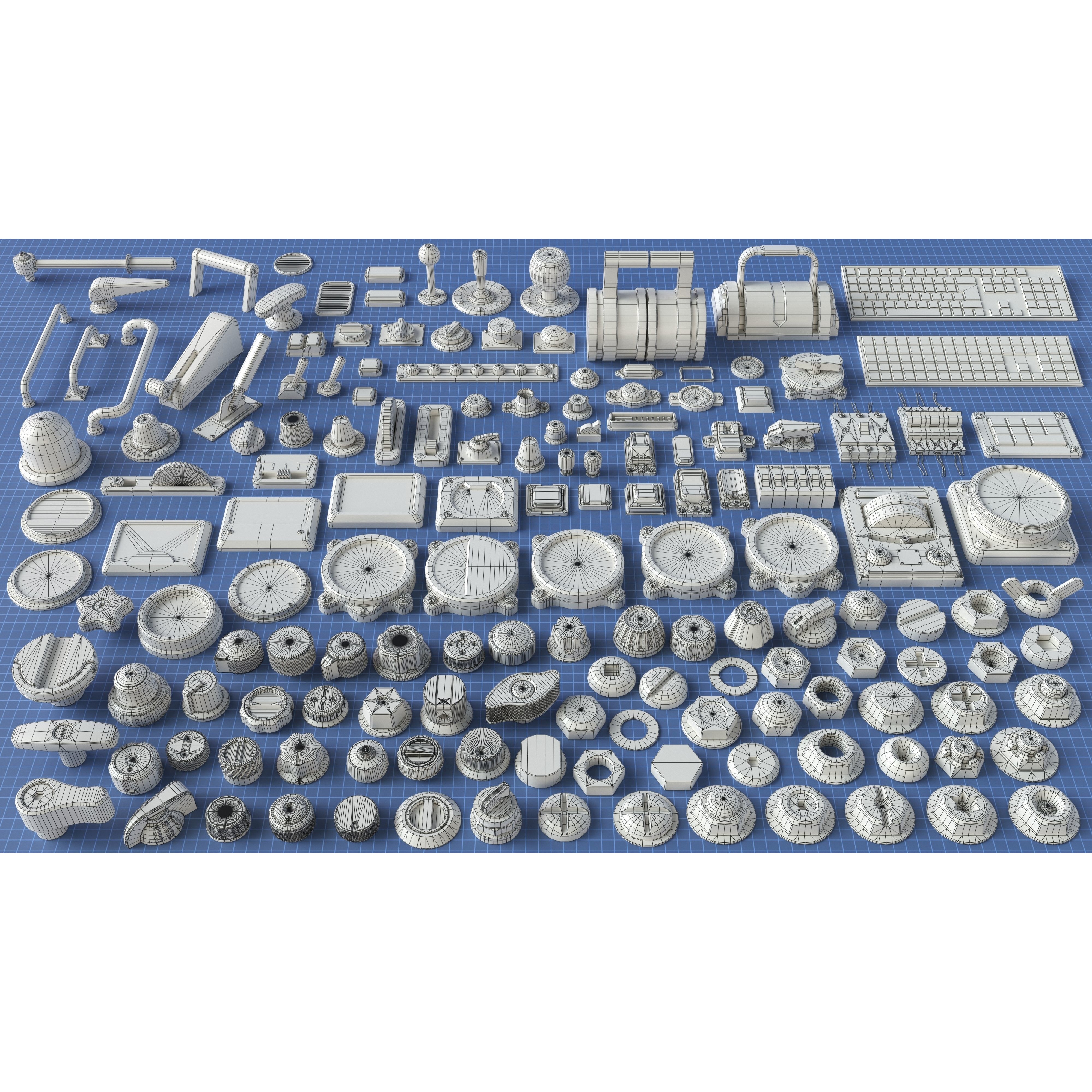 Industrial Kitbash - Low-Poly Game-Ready 3D Model - View 3