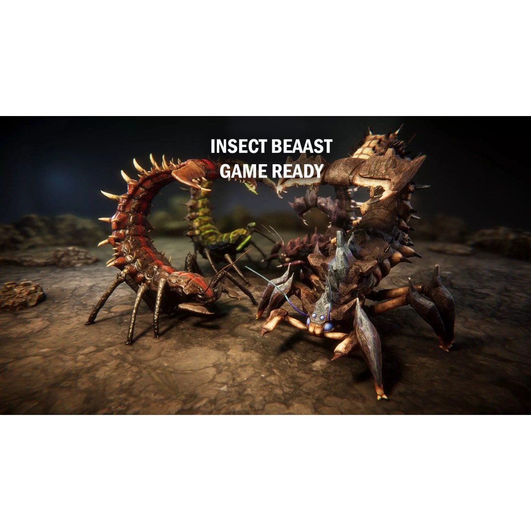 Insect Beasts 3D Model – Low Poly Animated Creatures, FBX - View 2