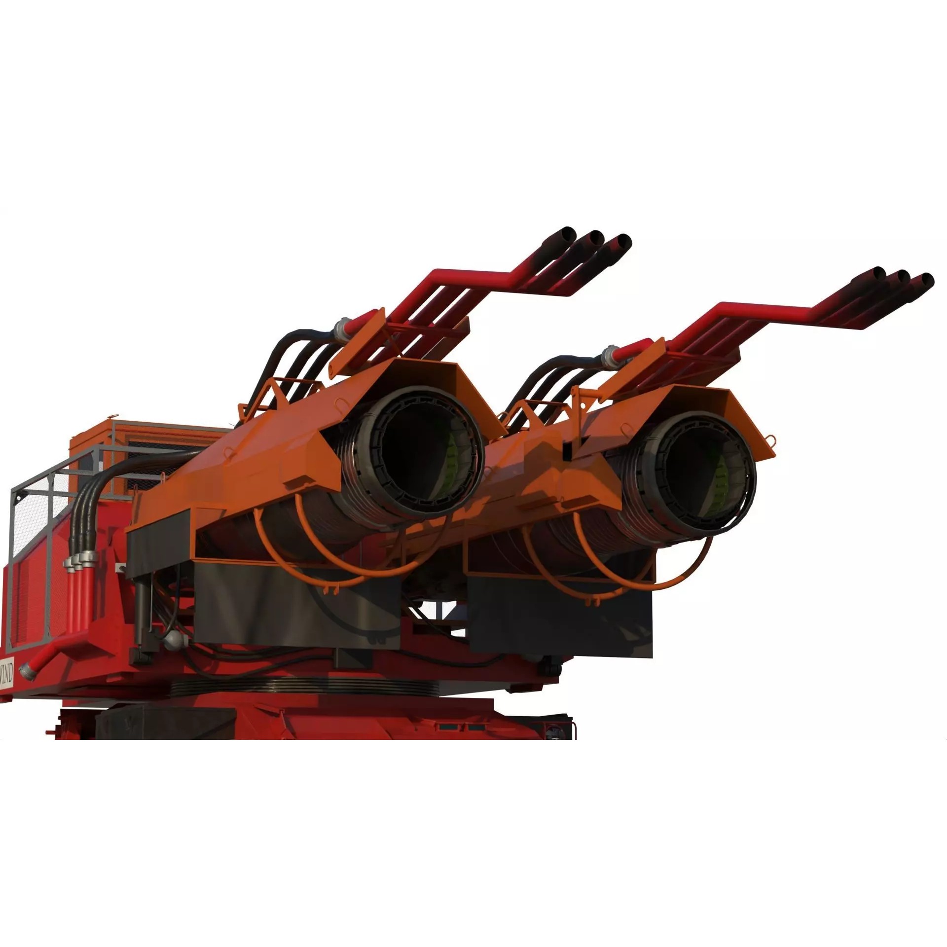 Big Wind Fire Fighting Tank - Game-Ready 3D Model - View 10