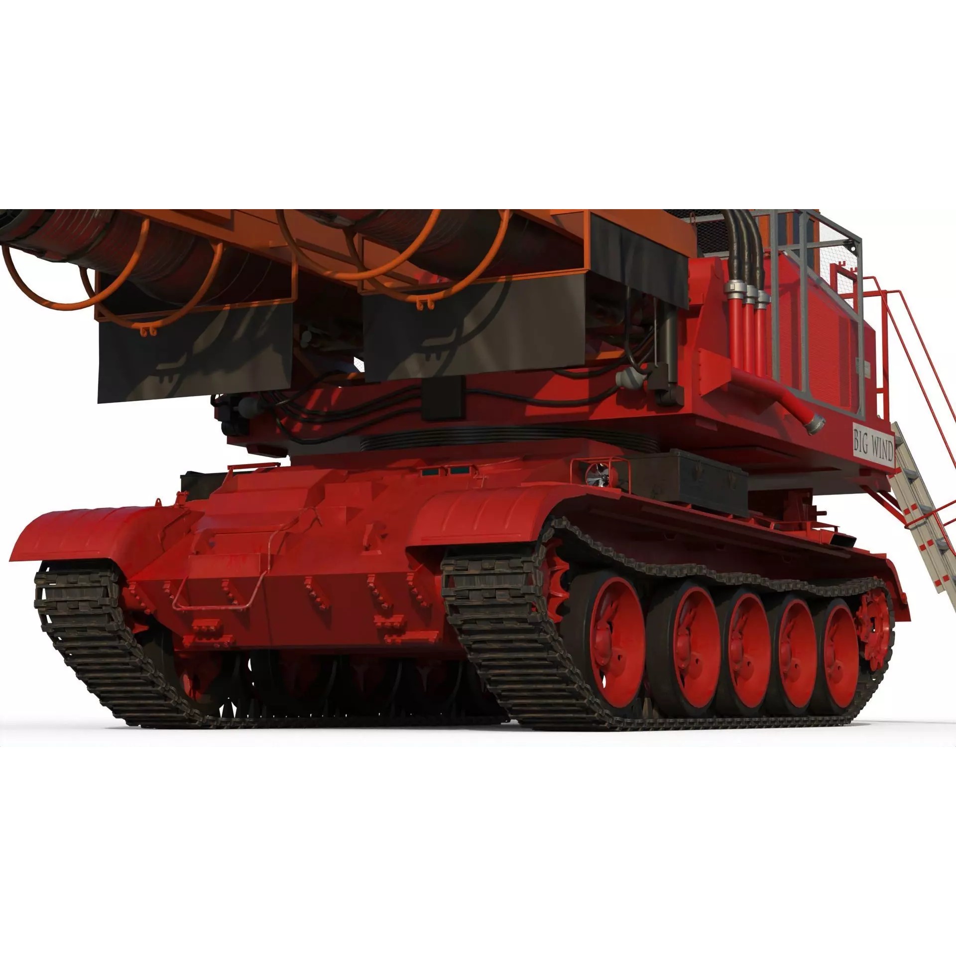 Big Wind Fire Fighting Tank - Game-Ready 3D Model - View 12