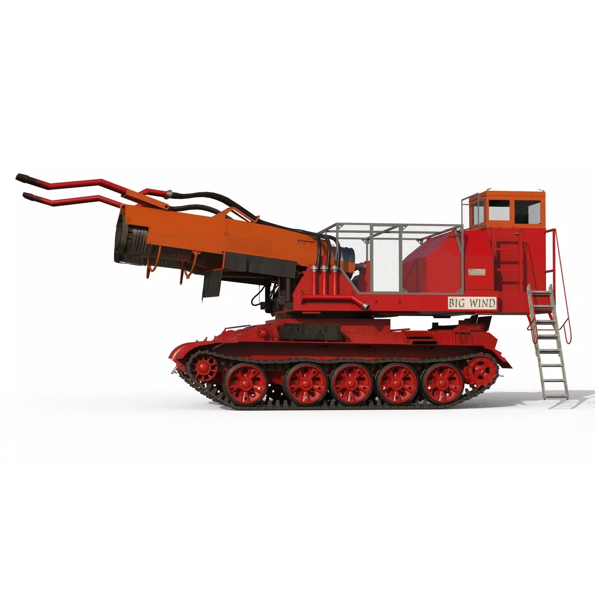 Big Wind Fire Fighting Tank - Game-Ready 3D Model - View 14