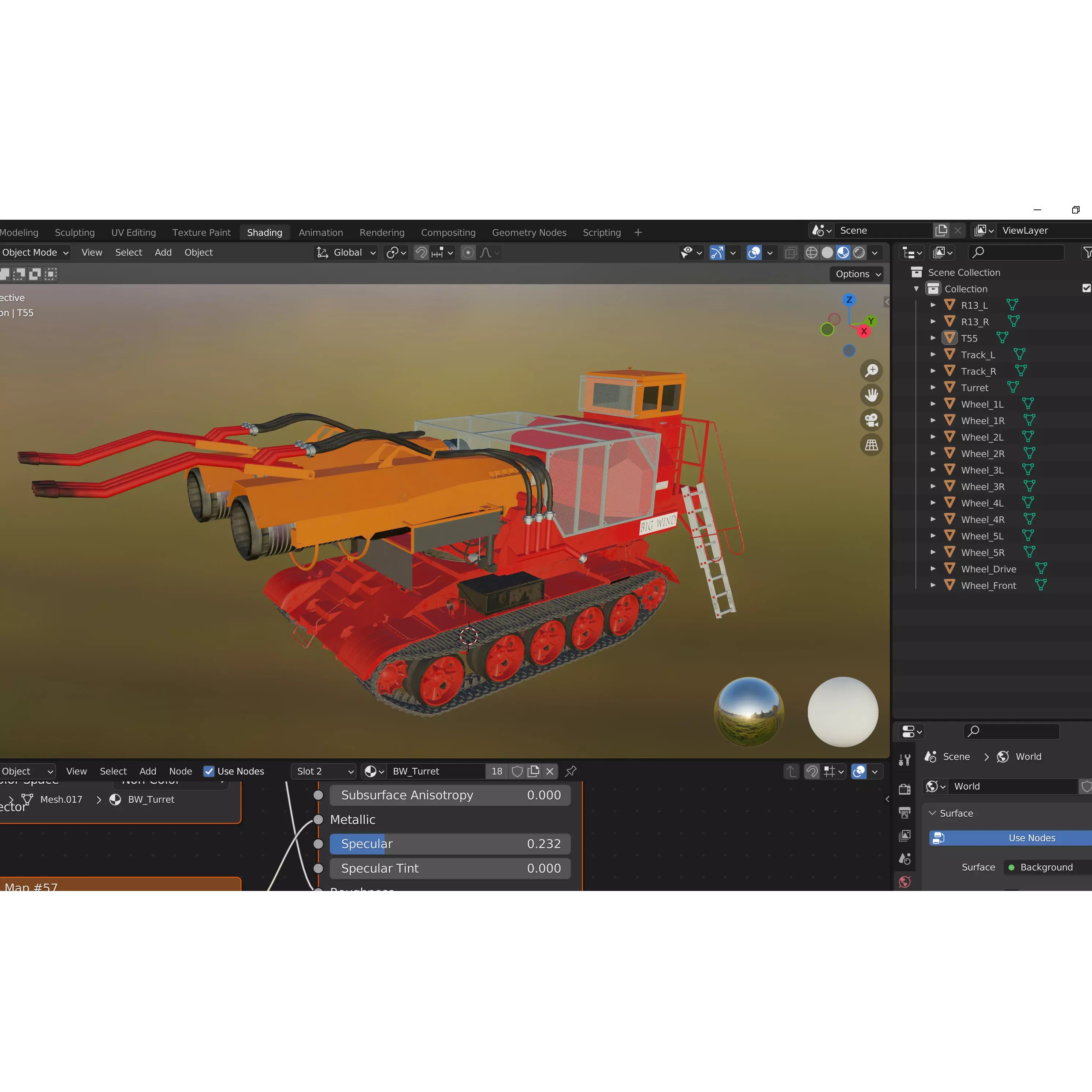 Big Wind Fire Fighting Tank - Game-Ready 3D Model - View 16