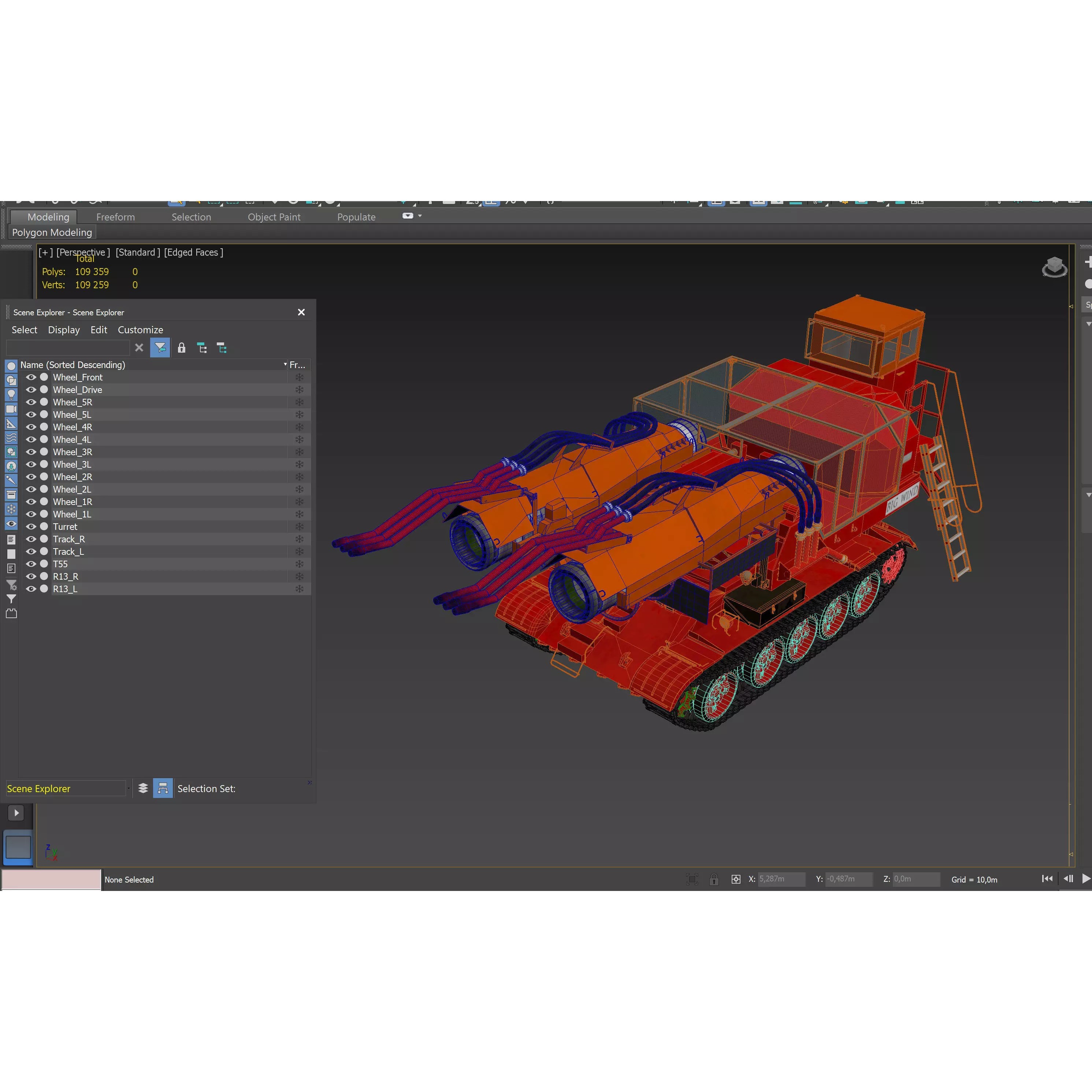 Big Wind Fire Fighting Tank - Game-Ready 3D Model - View 17