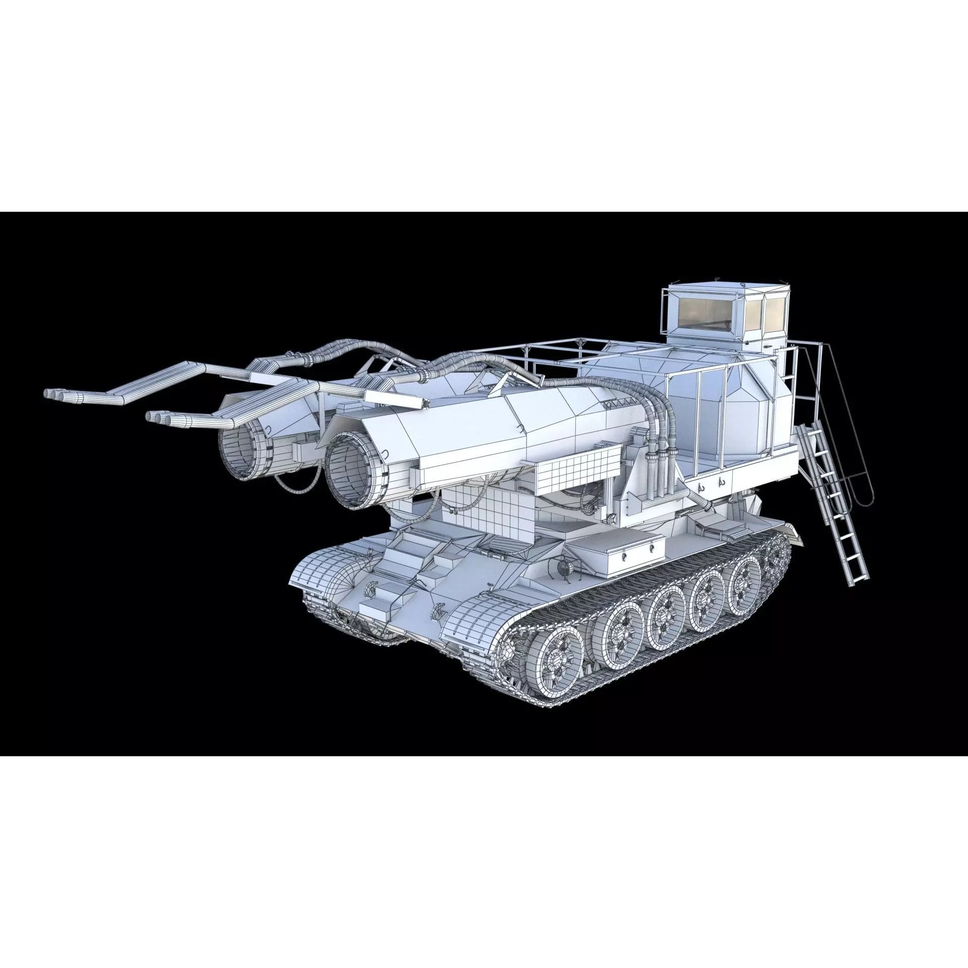Big Wind Fire Fighting Tank - Game-Ready 3D Model - View 19