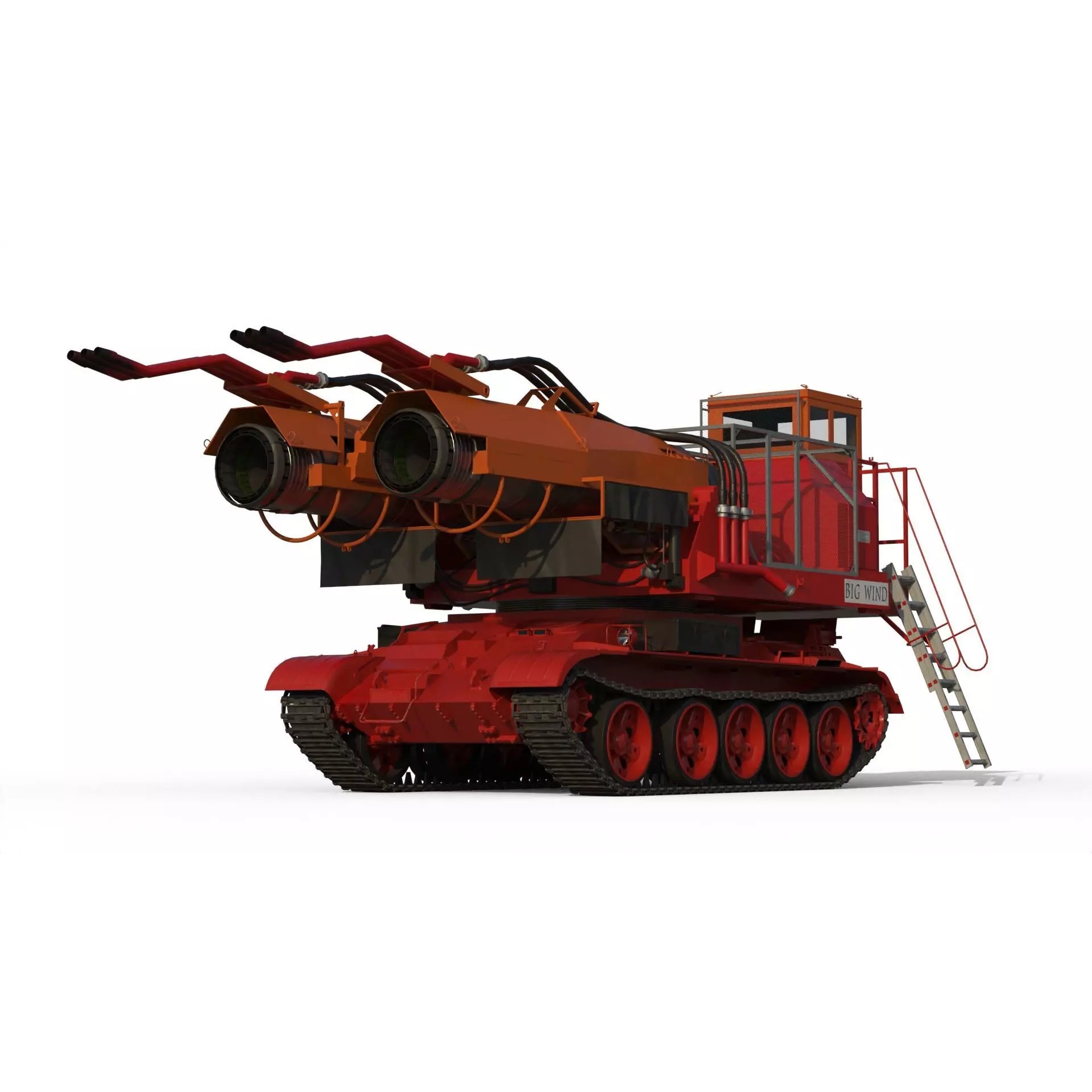 Big Wind Fire Fighting Tank - Game-Ready 3D Model - View 2