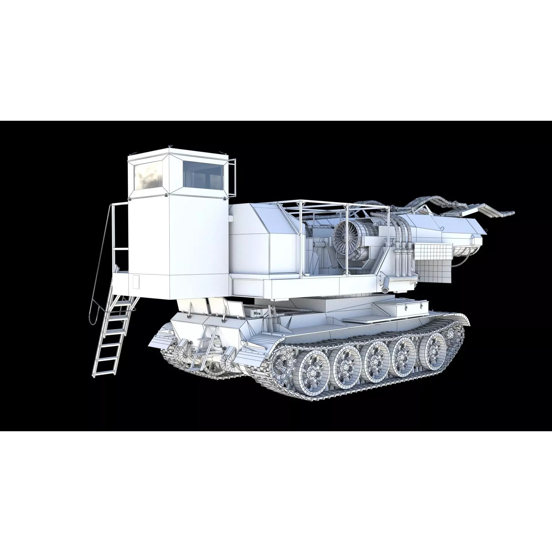 Big Wind Fire Fighting Tank - Game-Ready 3D Model - View 20