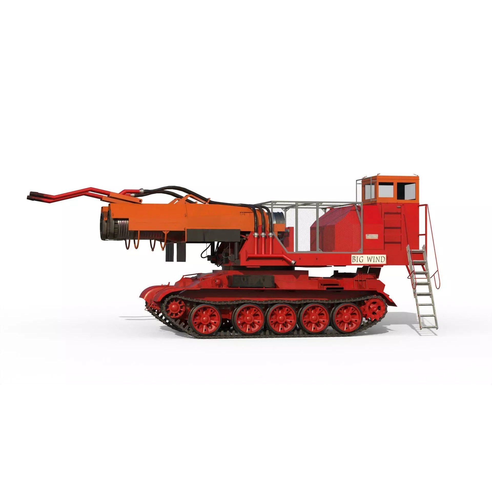 Big Wind Fire Fighting Tank - Game-Ready 3D Model - View 3