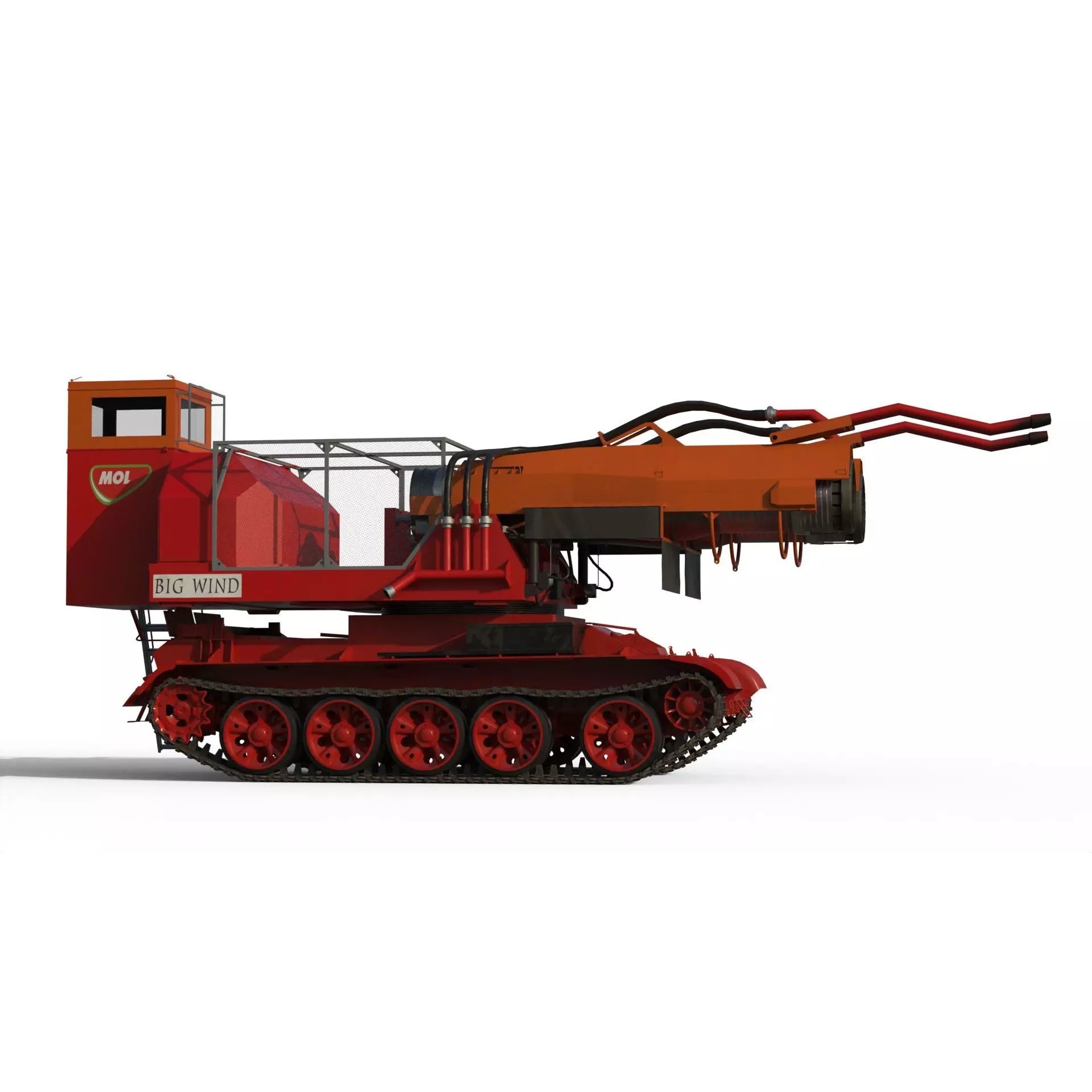 Big Wind Fire Fighting Tank - Game-Ready 3D Model - View 4