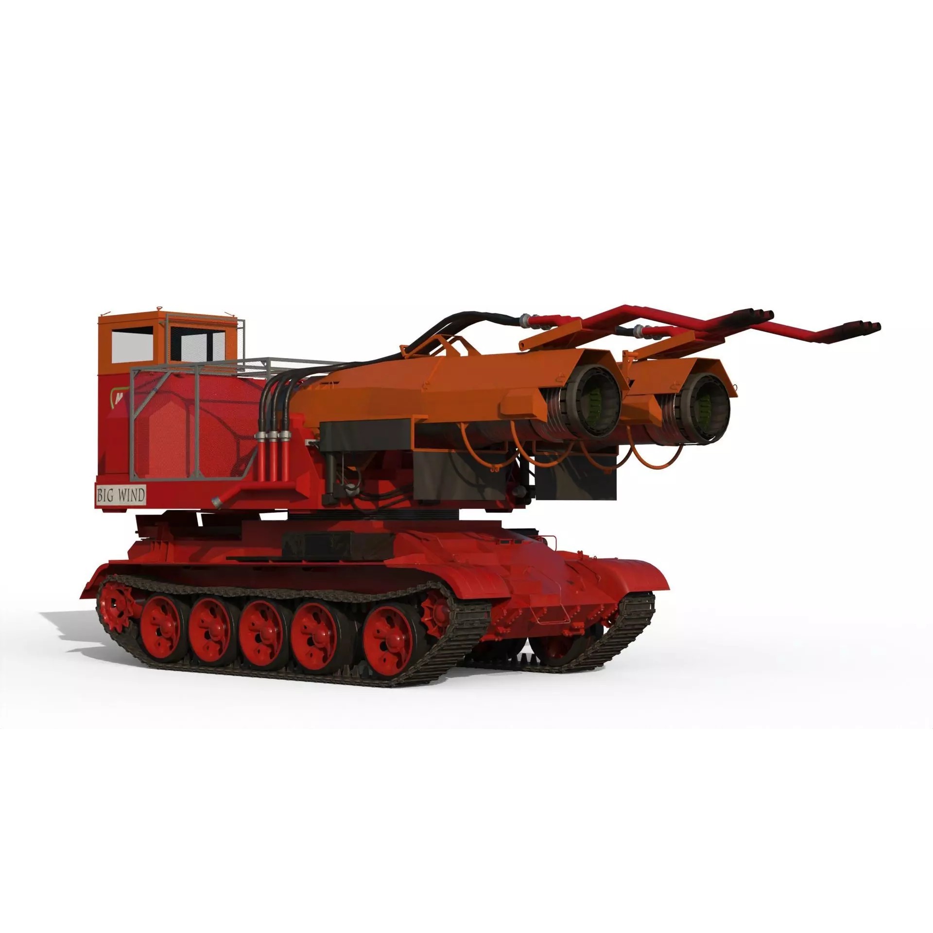 Big Wind Fire Fighting Tank - Game-Ready 3D Model - View 5