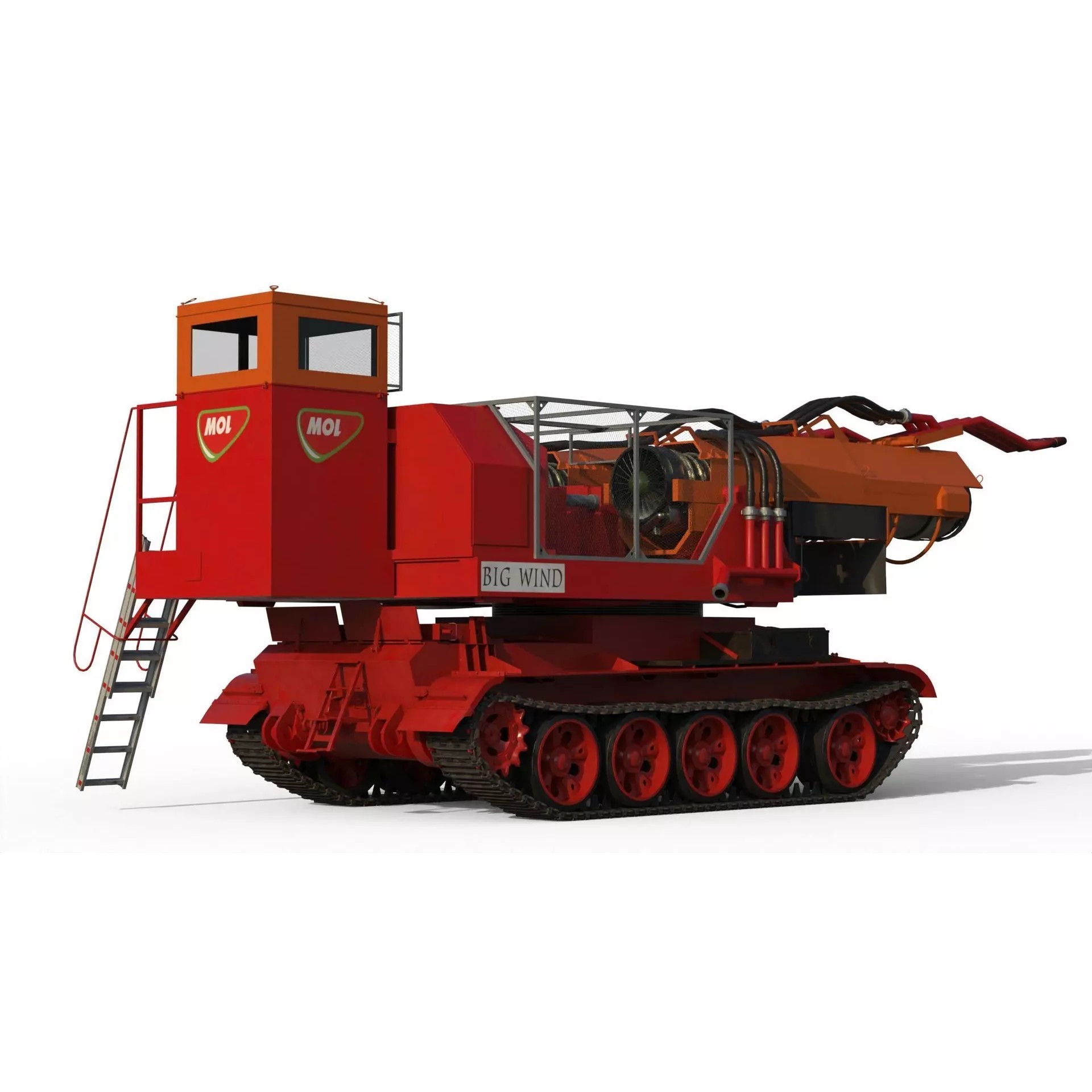 Big Wind Fire Fighting Tank - Game-Ready 3D Model - View 6