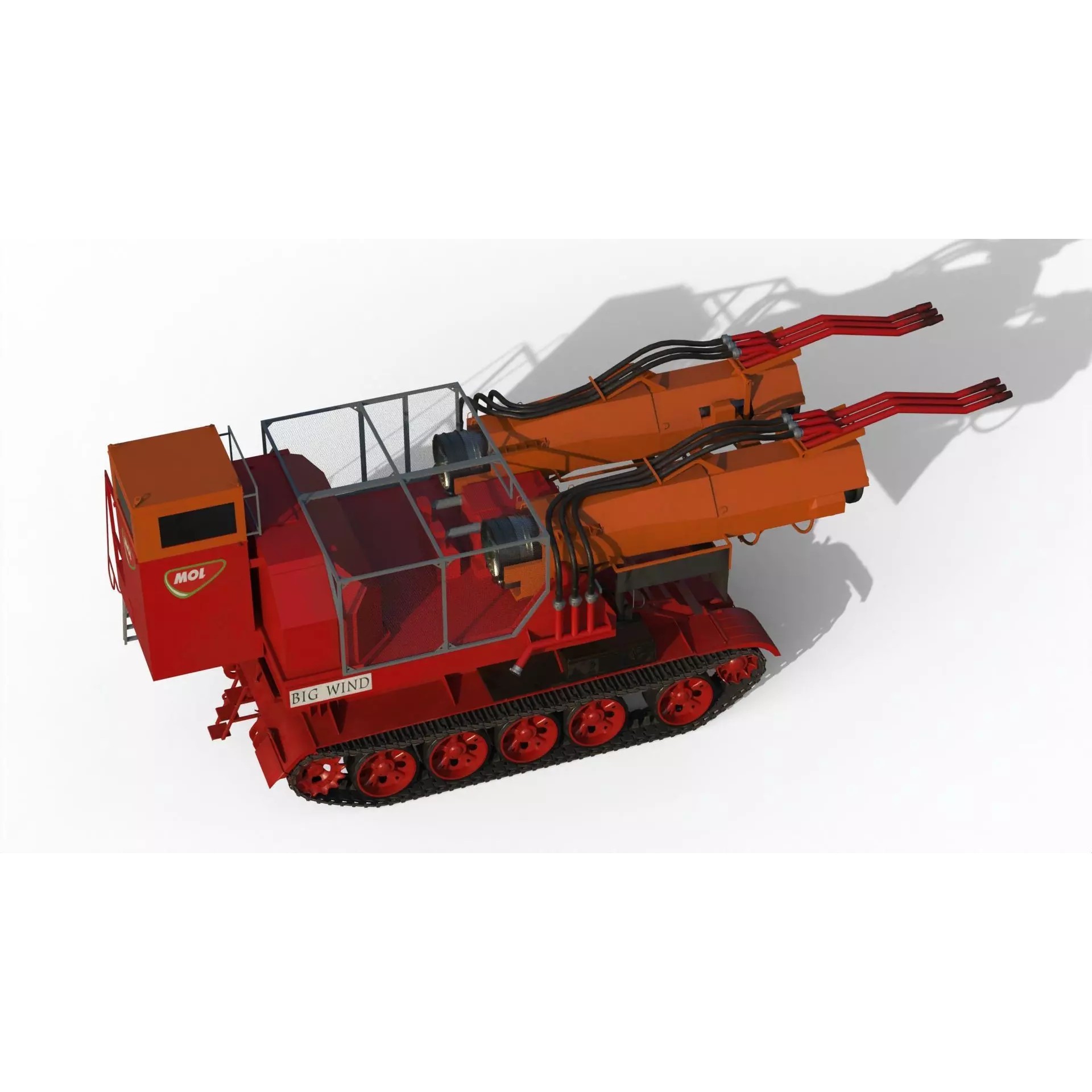 Big Wind Fire Fighting Tank - Game-Ready 3D Model - View 7
