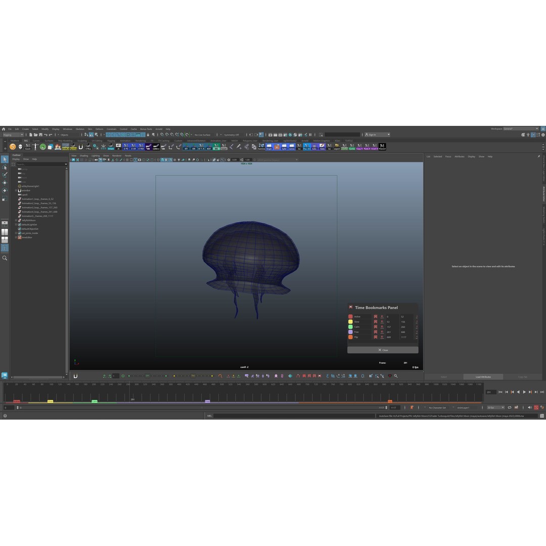 Moon Jellyfish 3D Model – Low Poly Game Asset, FBX, PBR Textures - View 12