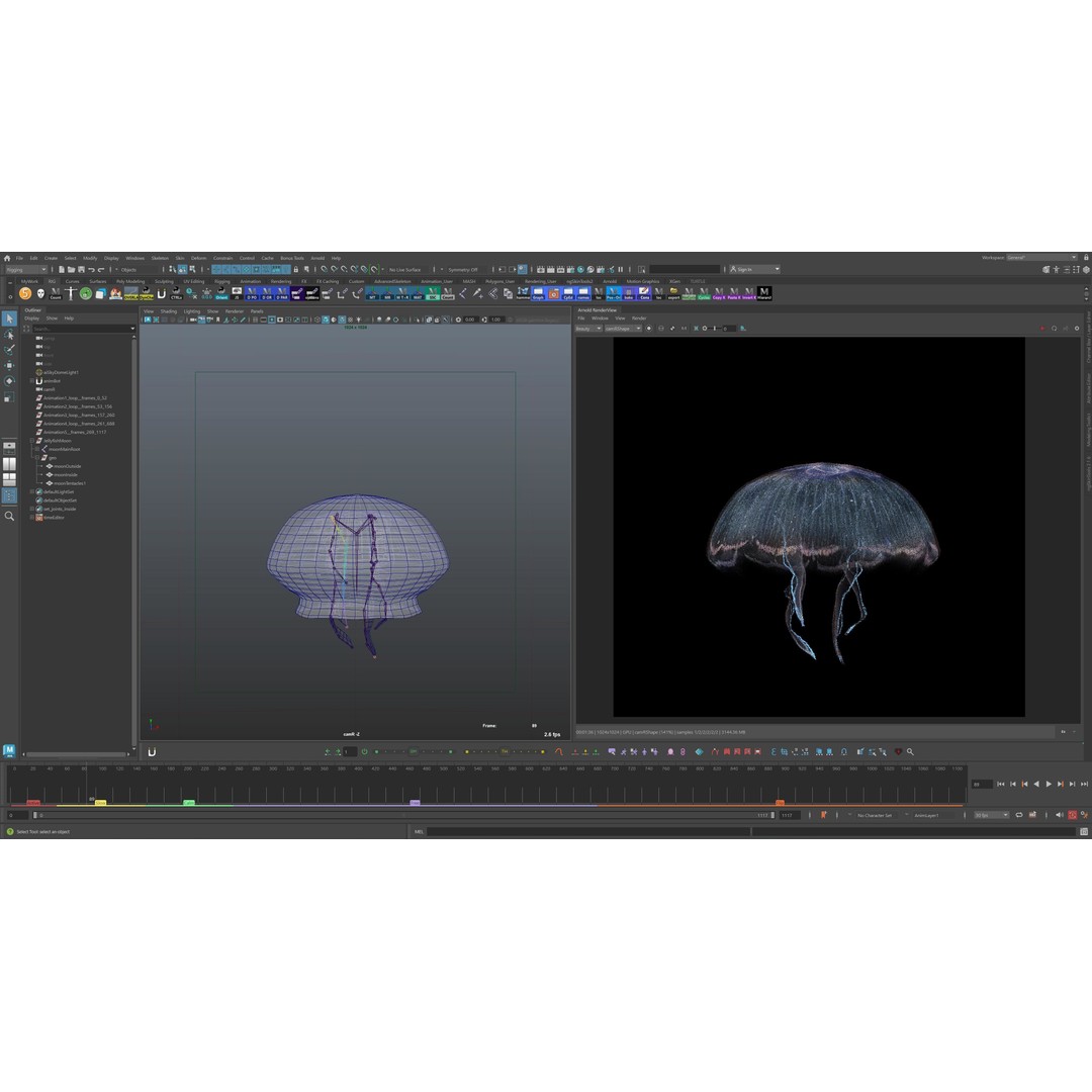Moon Jellyfish 3D Model – Low Poly Game Asset, FBX, PBR Textures - View 15