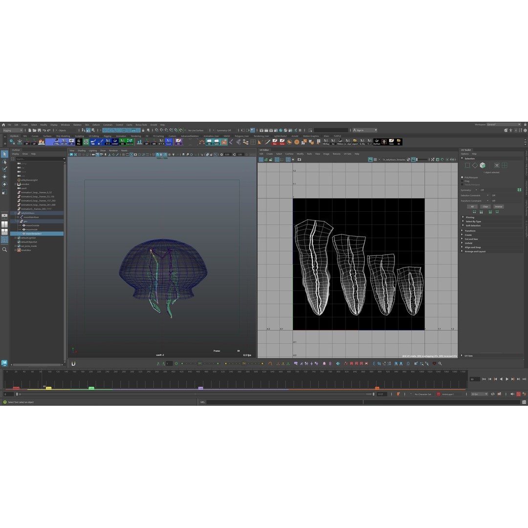 Moon Jellyfish 3D Model – Low Poly Game Asset, FBX, PBR Textures - View 16